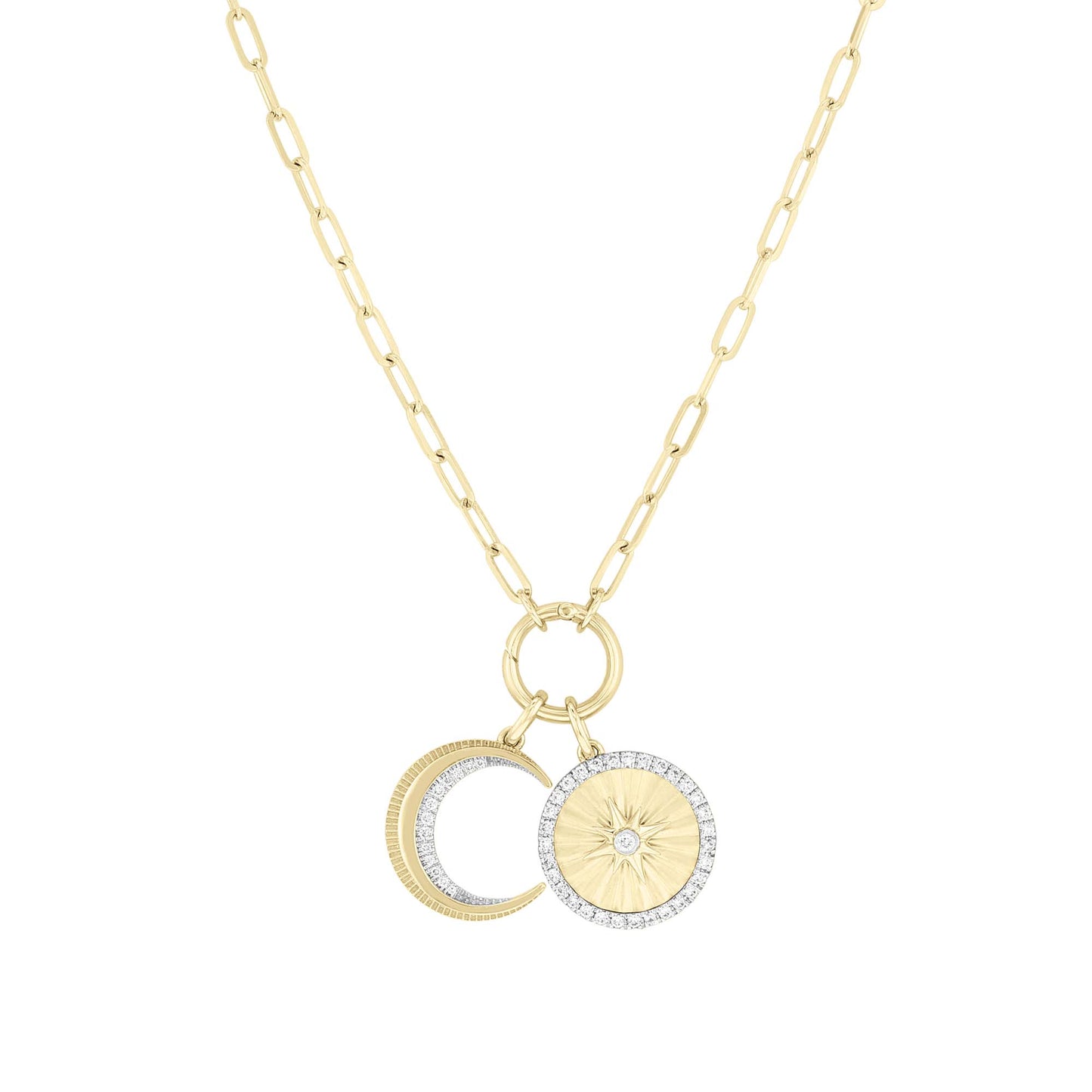 Celestial Crescent Moon Diamond Charm