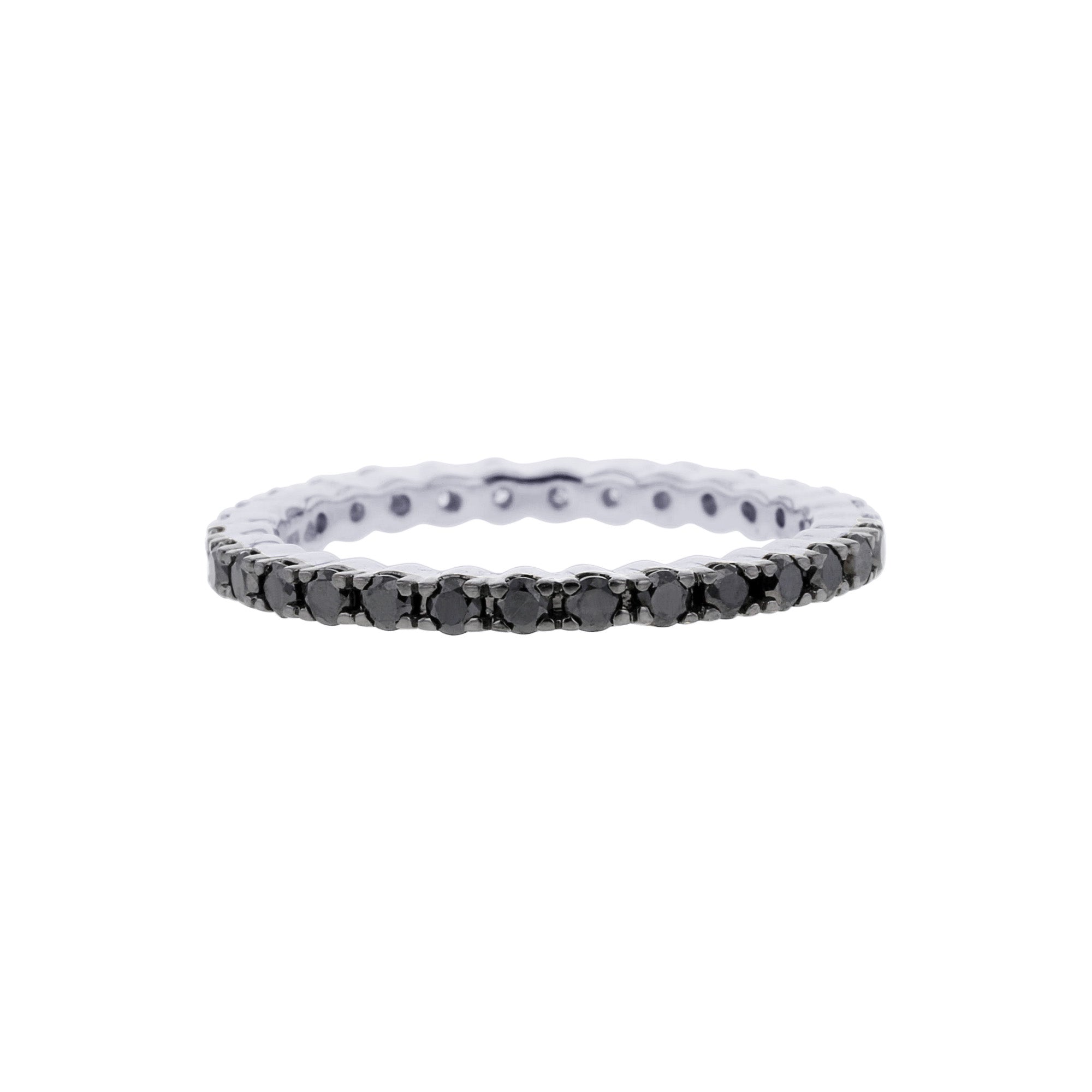 Duo Black and White Eternity Diamond Ring