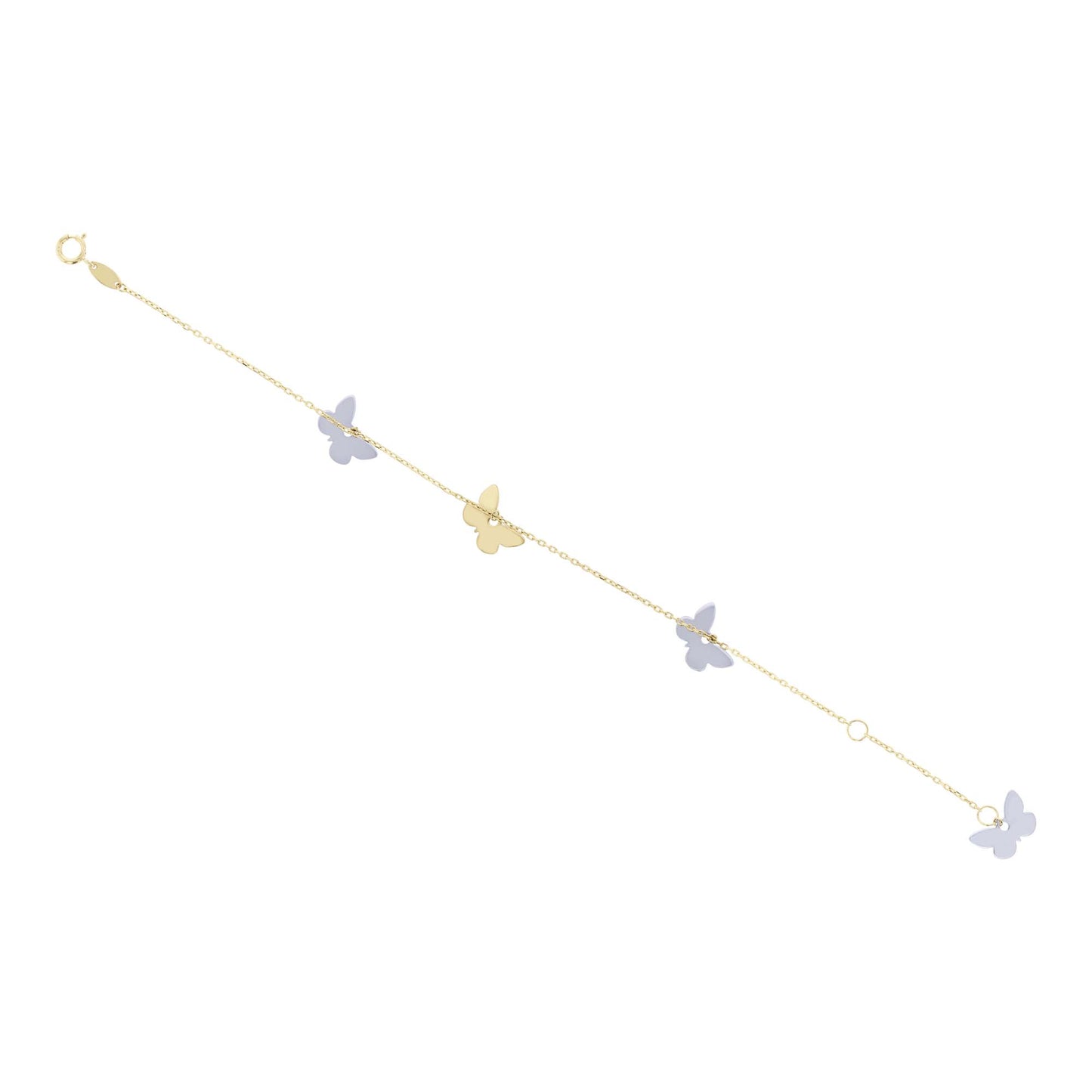 Two-Tone Butterfly Gold Anklet