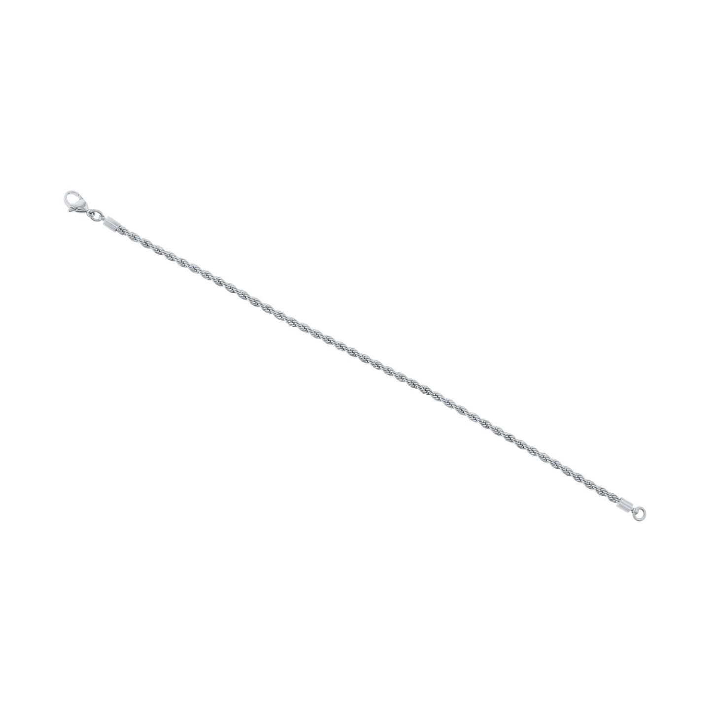 Boardwalk Rope Chain Stainless Steel Anklet- 3mm