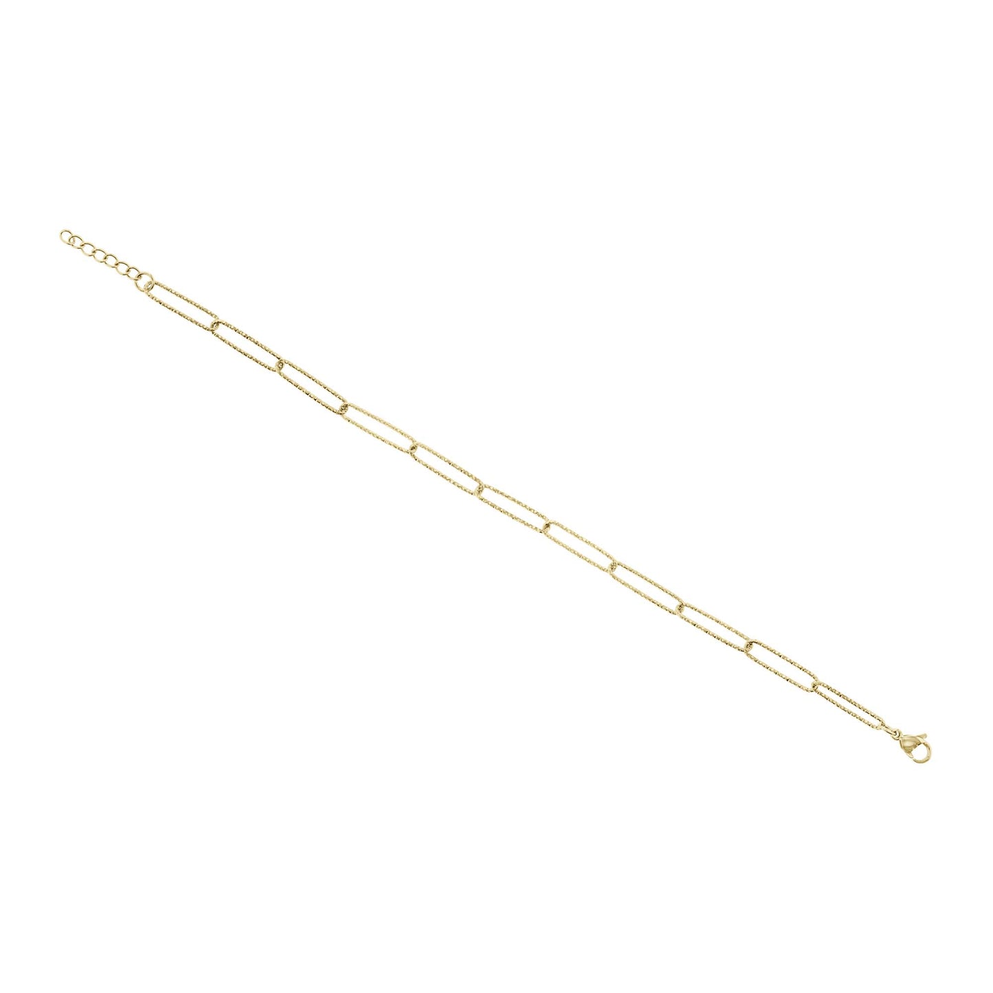 Sun Chaser Sparkle Oval Link Stainless Steel Anklet