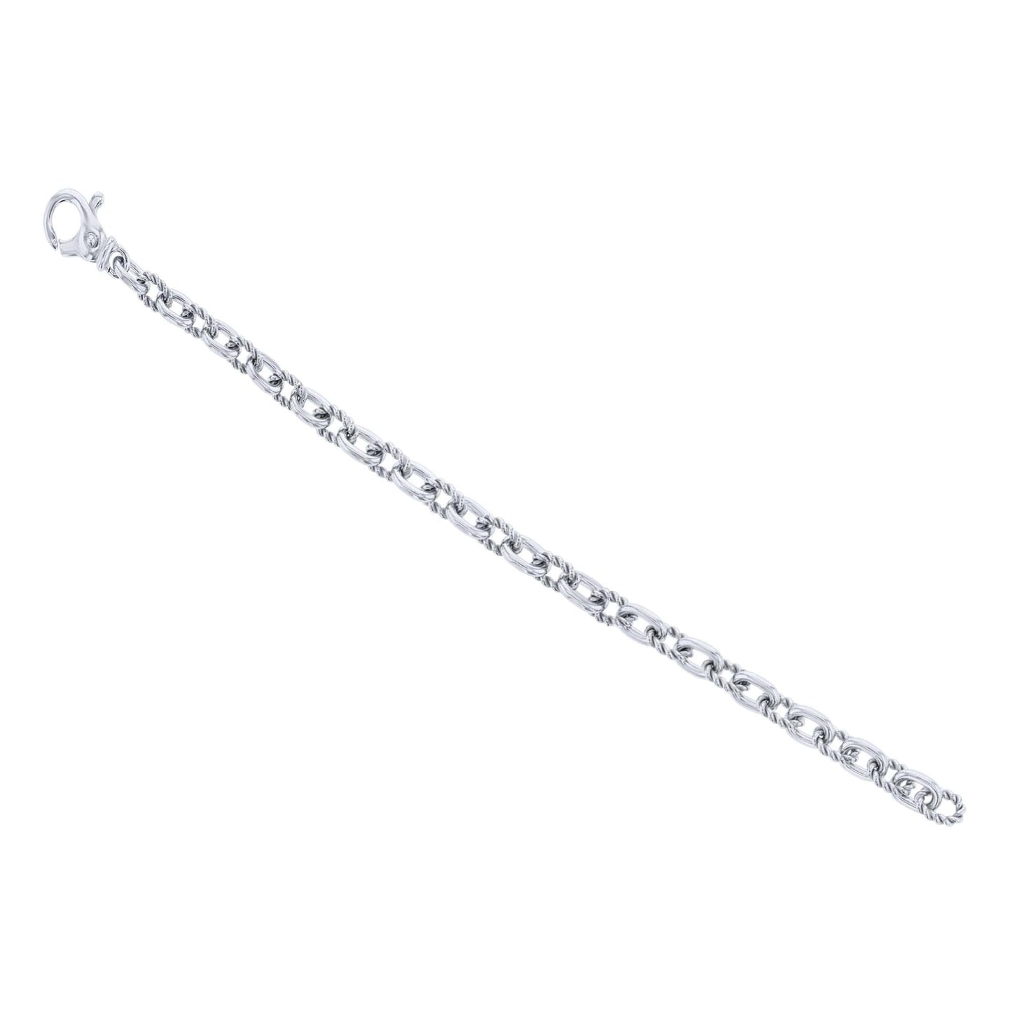 Silver Overtly Oval Link Chain Bracelet