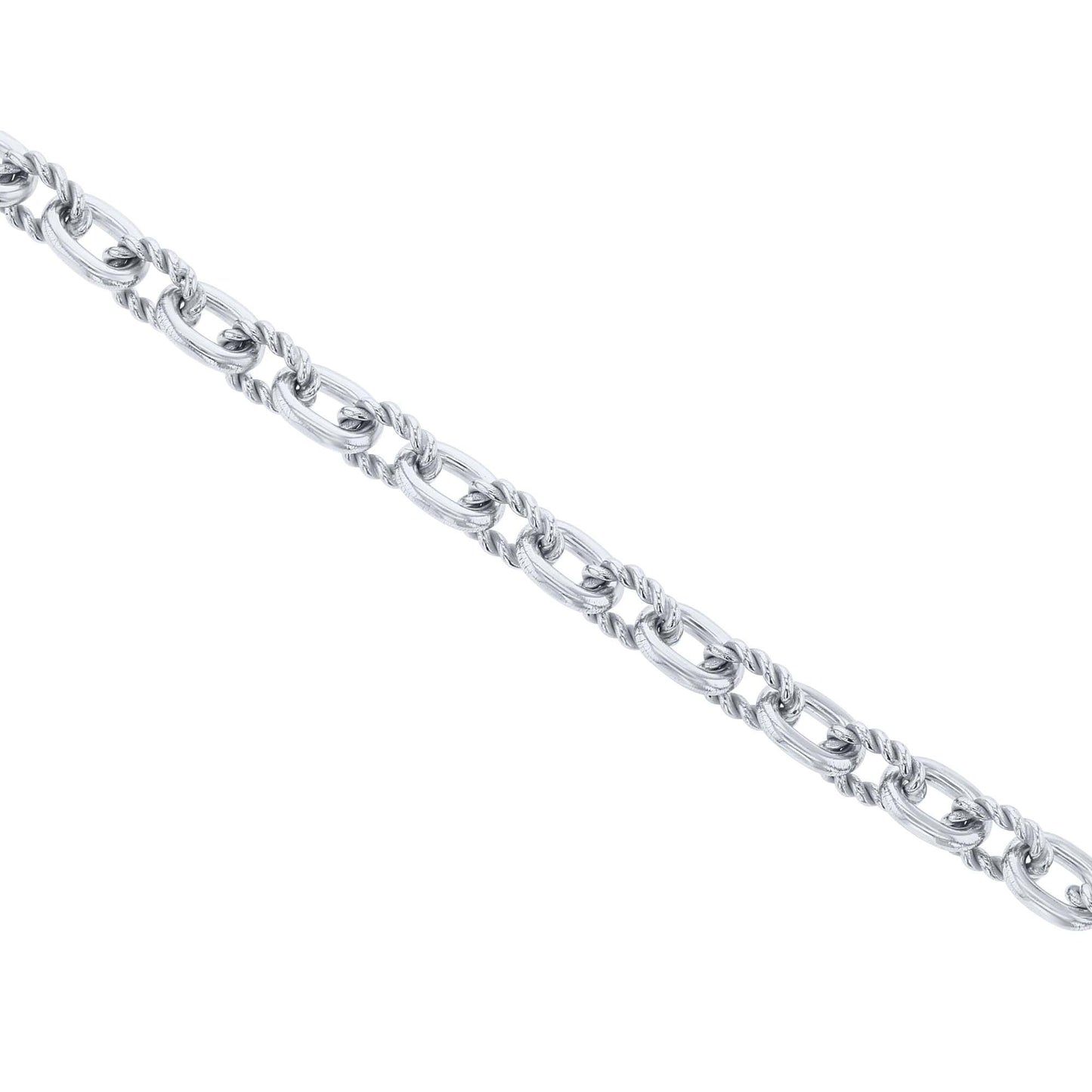 Silver Overtly Oval Link Chain Bracelet