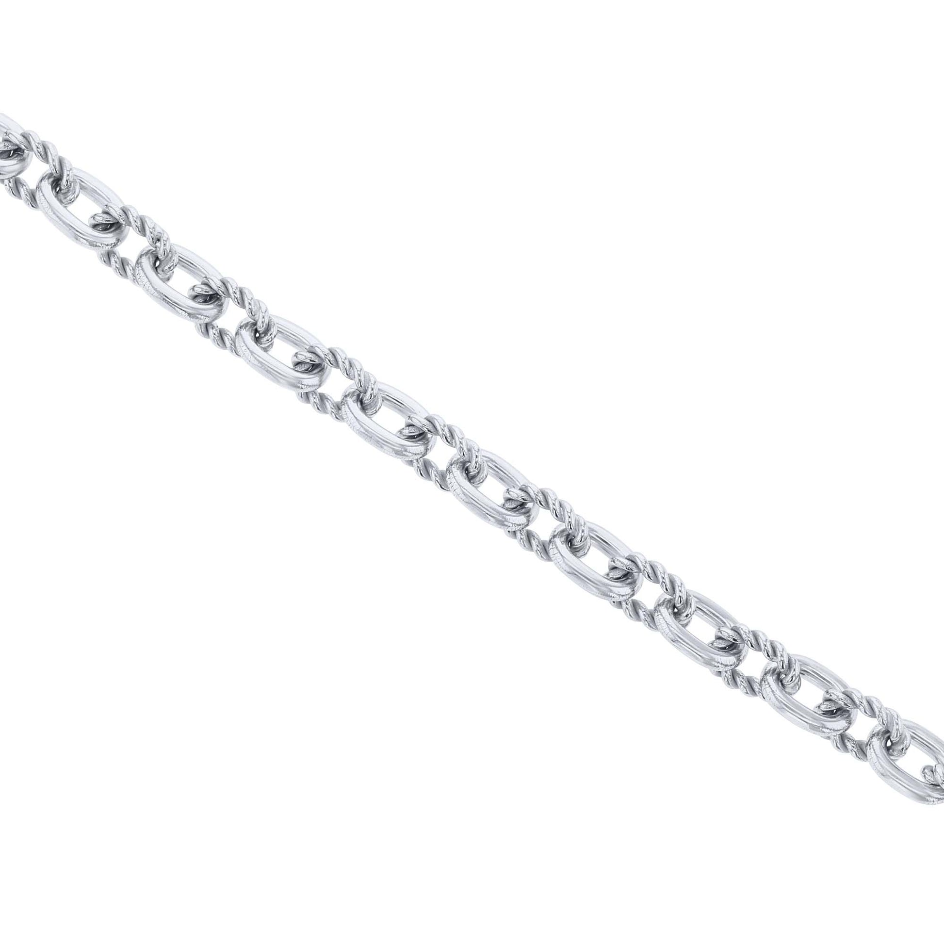 Silver Overtly Oval Link Chain Bracelet