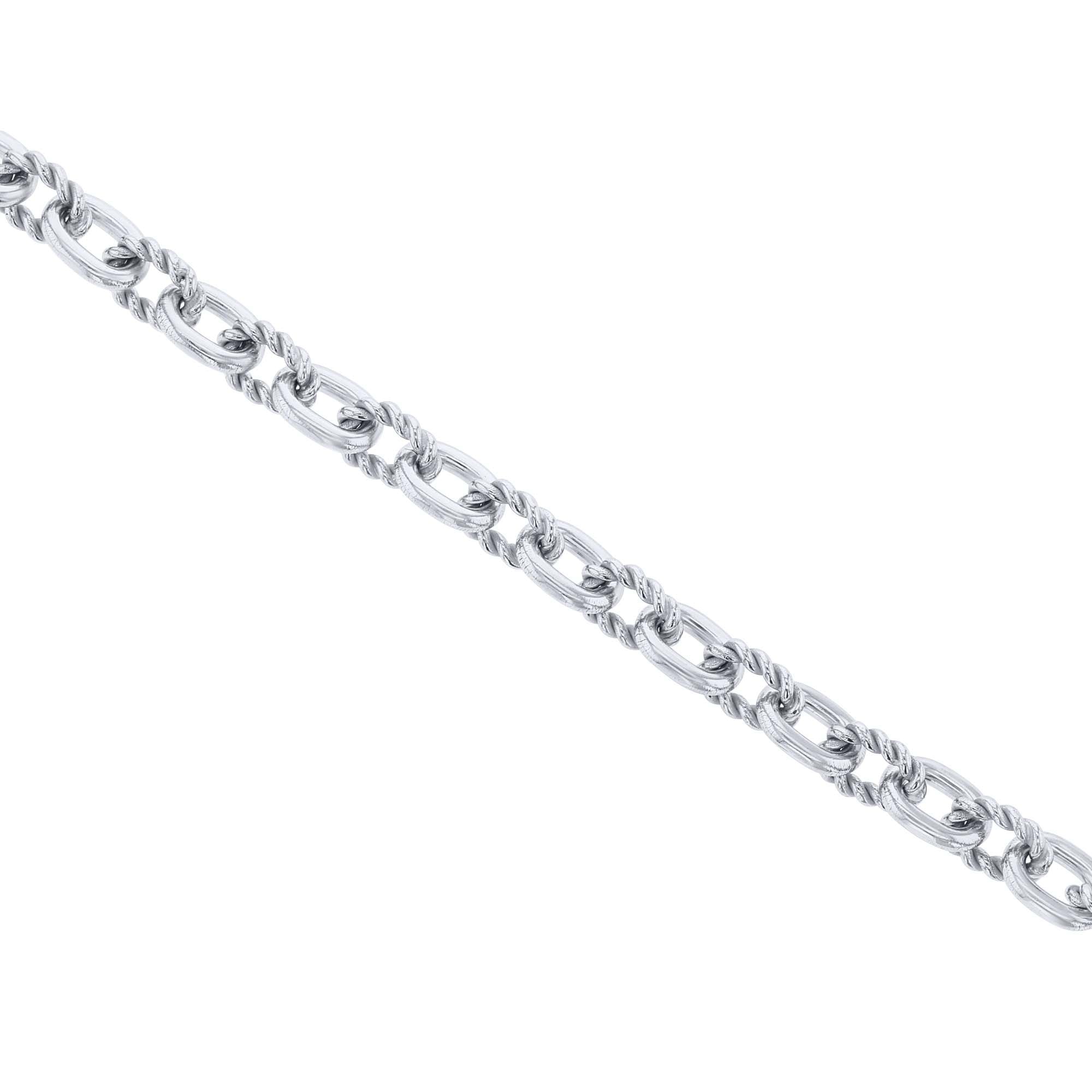 Silver Overtly Oval Link Chain Bracelet