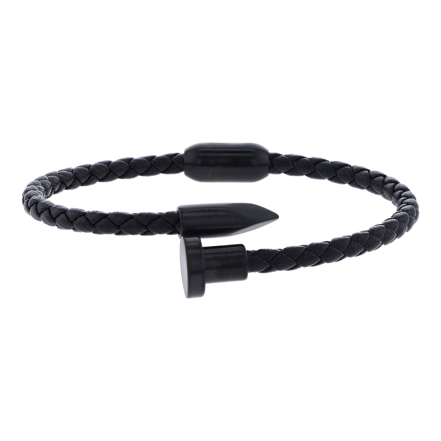 Leonard Stainless Steel & Leather Bracelet