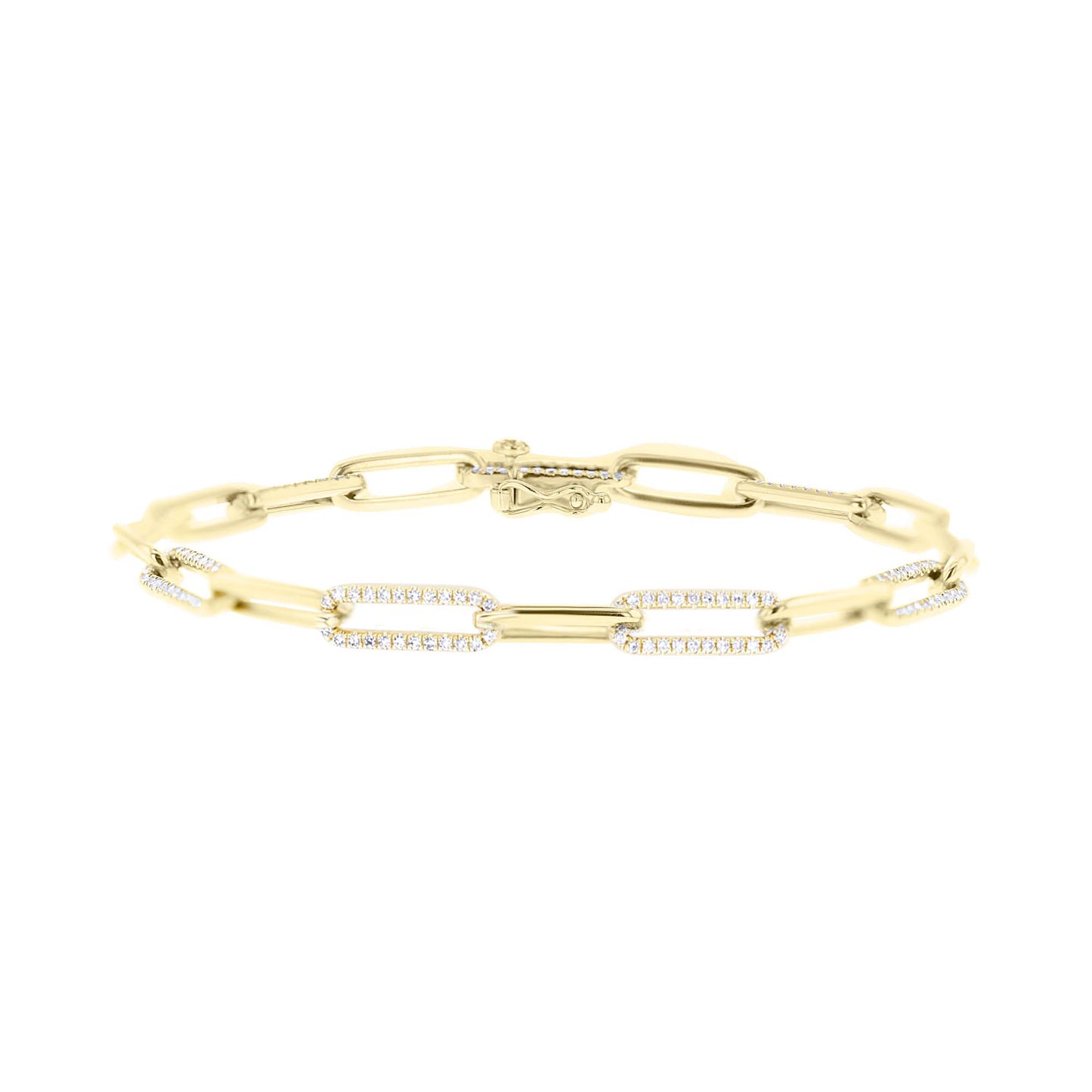 Shaula Paper Clip Pave Diamond Link Bracelet