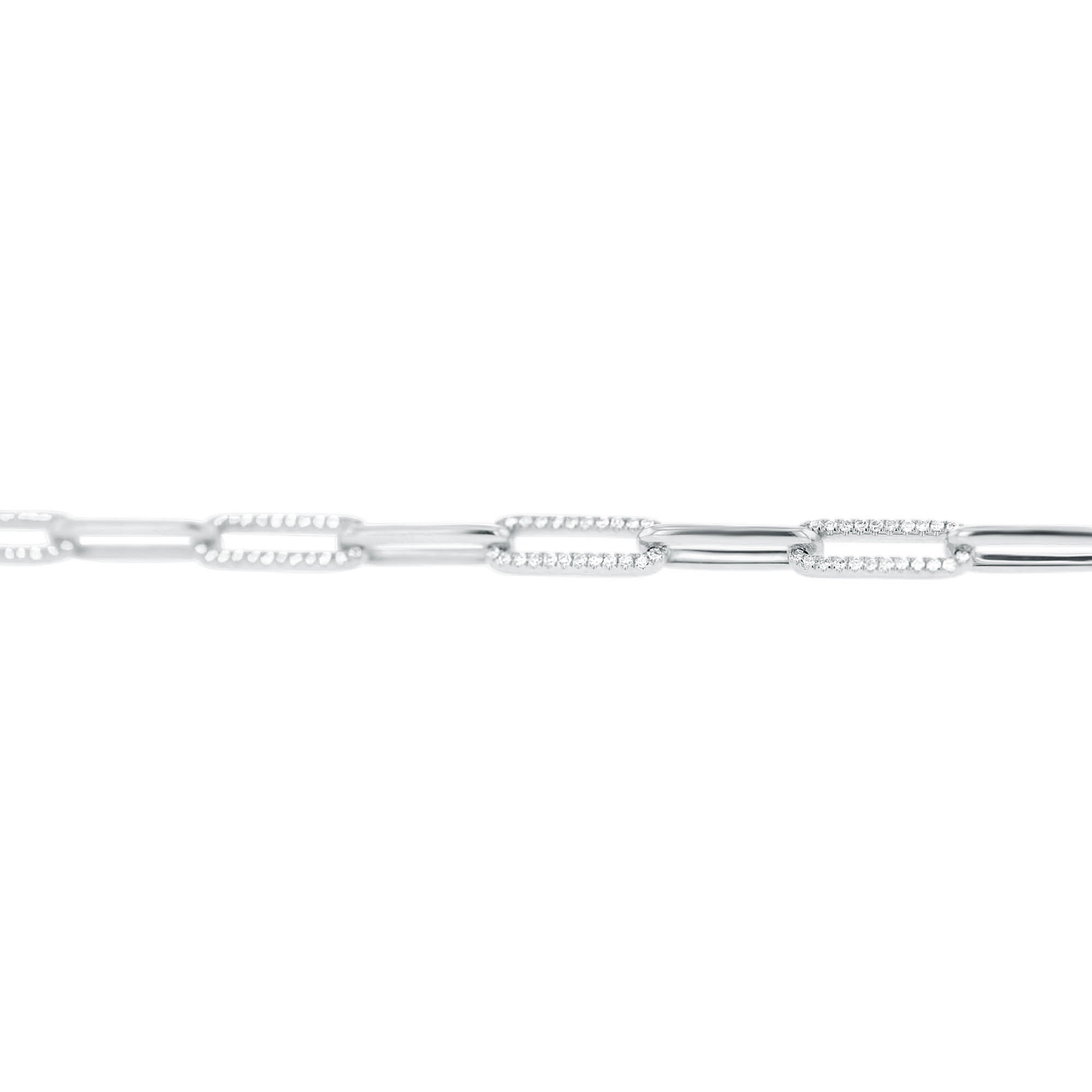 Shaula Paper Clip Pave Diamond Link Bracelet