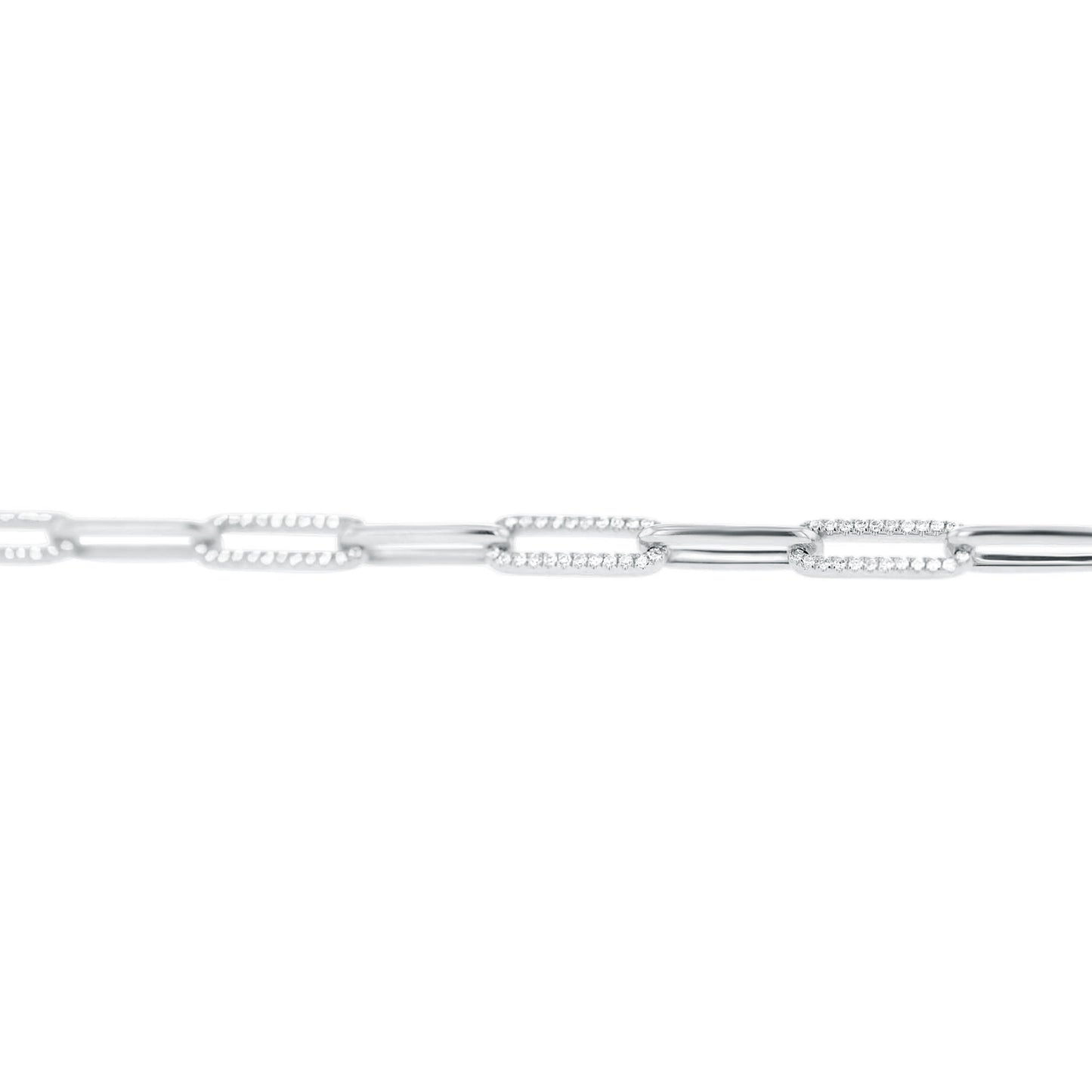 Shaula Paper Clip Pave Diamond Link Bracelet