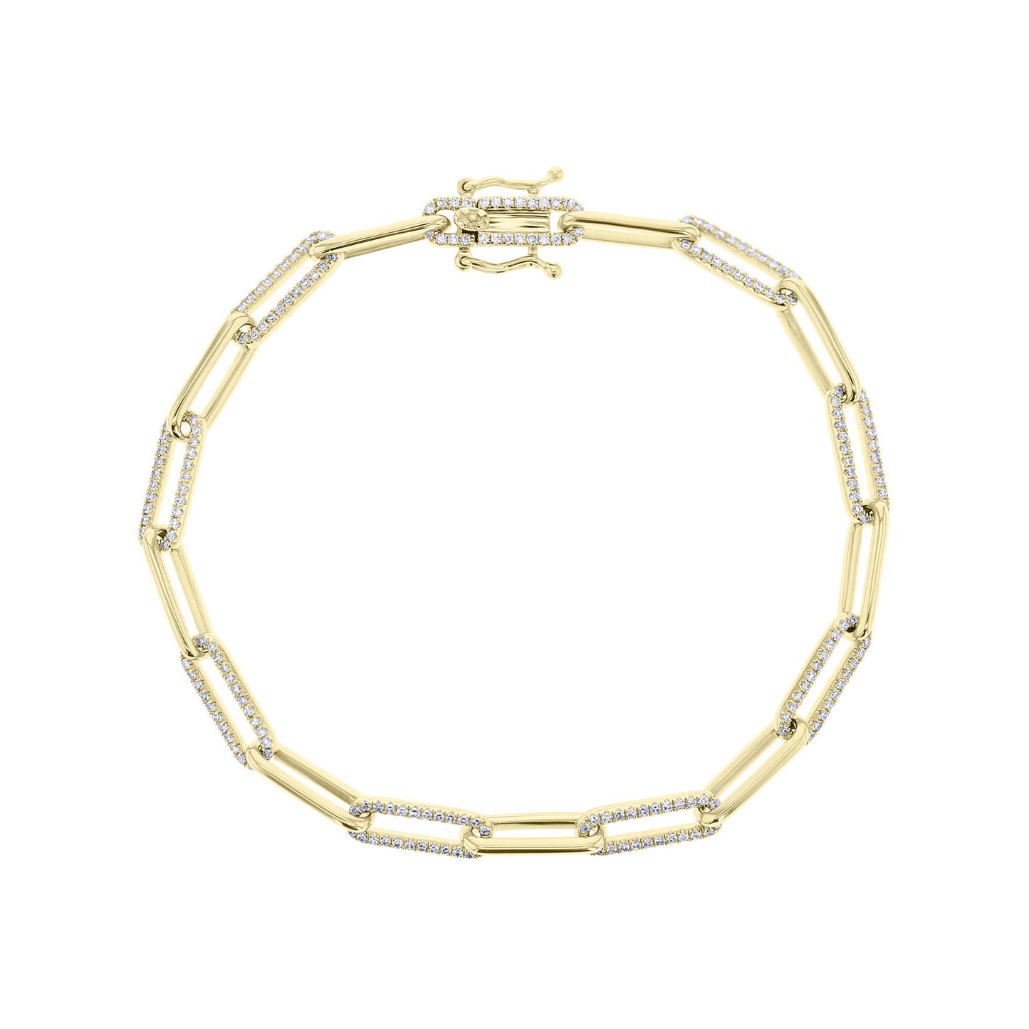 Shaula Paper Clip Pave Diamond Link Bracelet