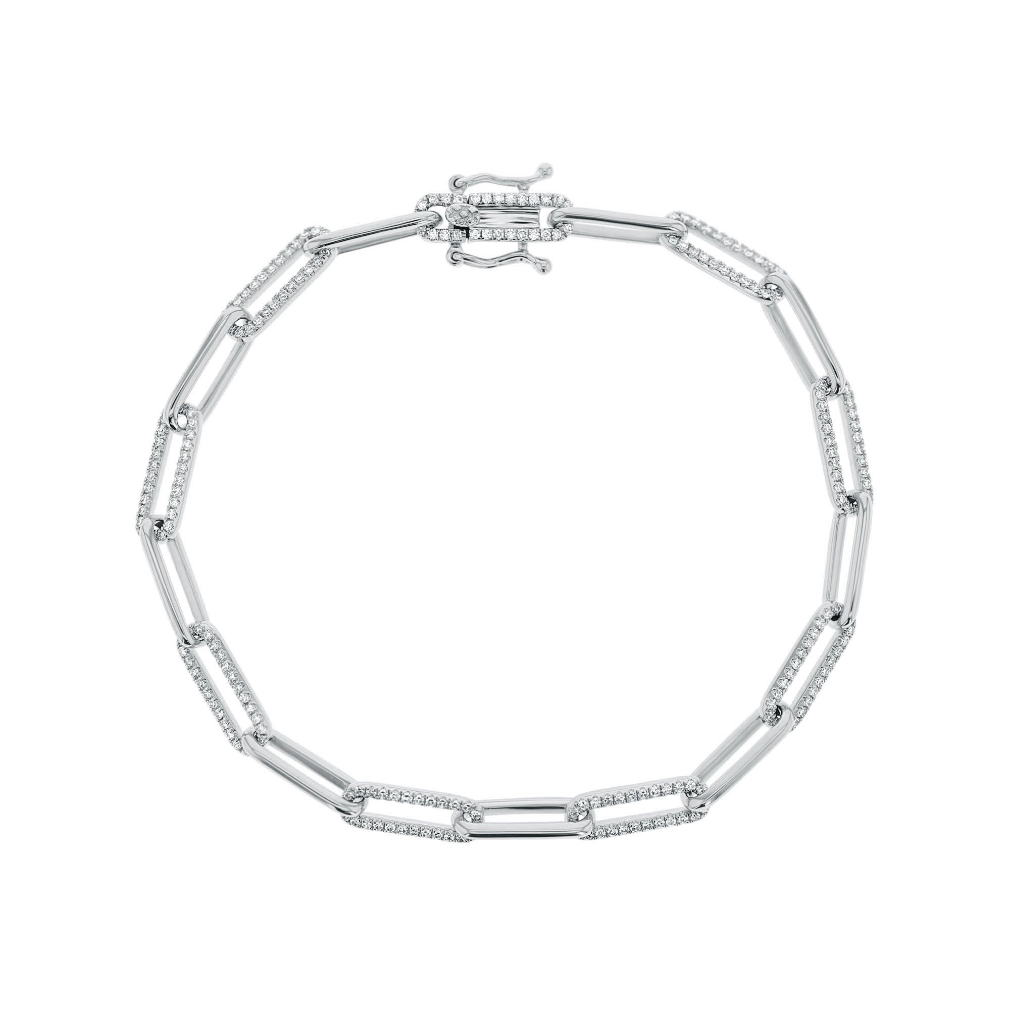 Shaula Paper Clip Pave Diamond Link Bracelet