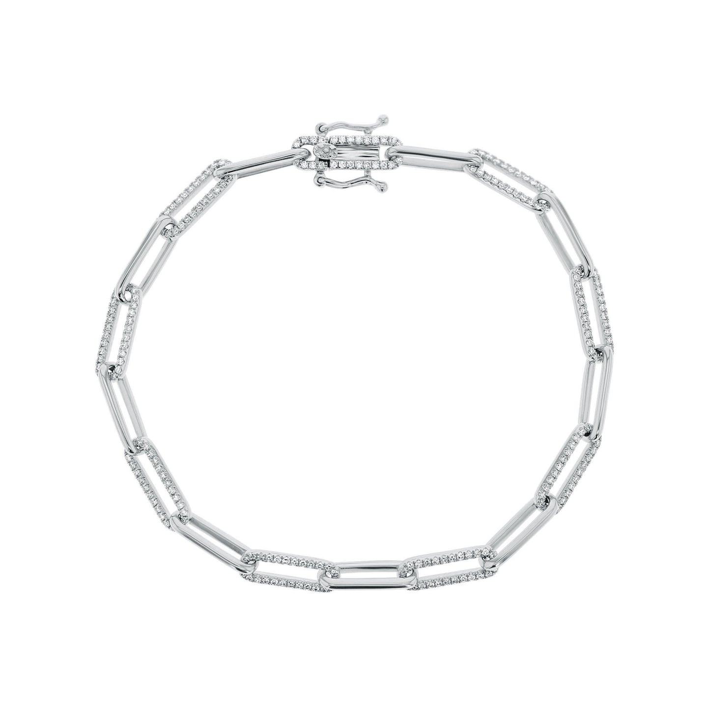 Shaula Paper Clip Pave Diamond Link Bracelet