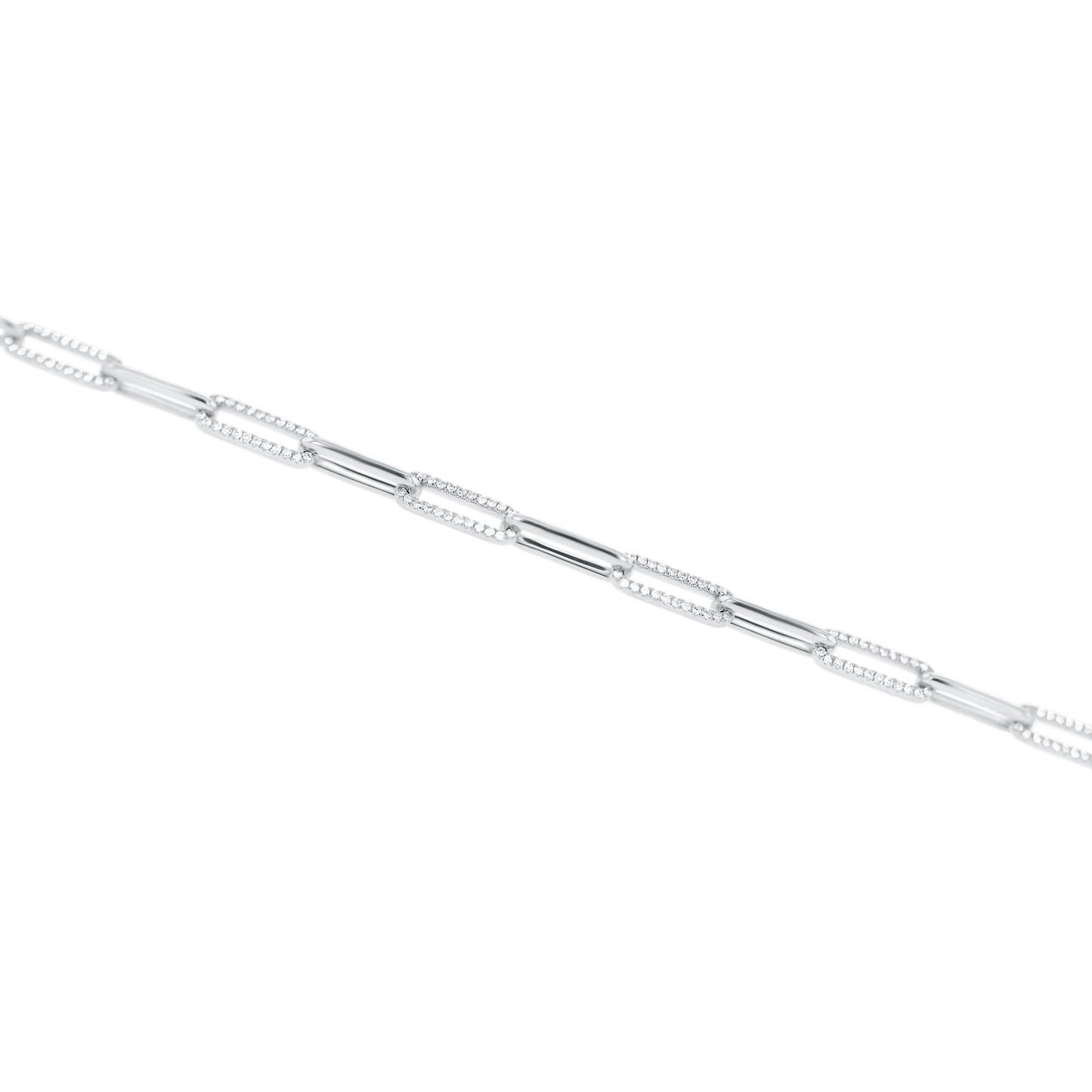 Shaula Paper Clip Pave Diamond Link Bracelet