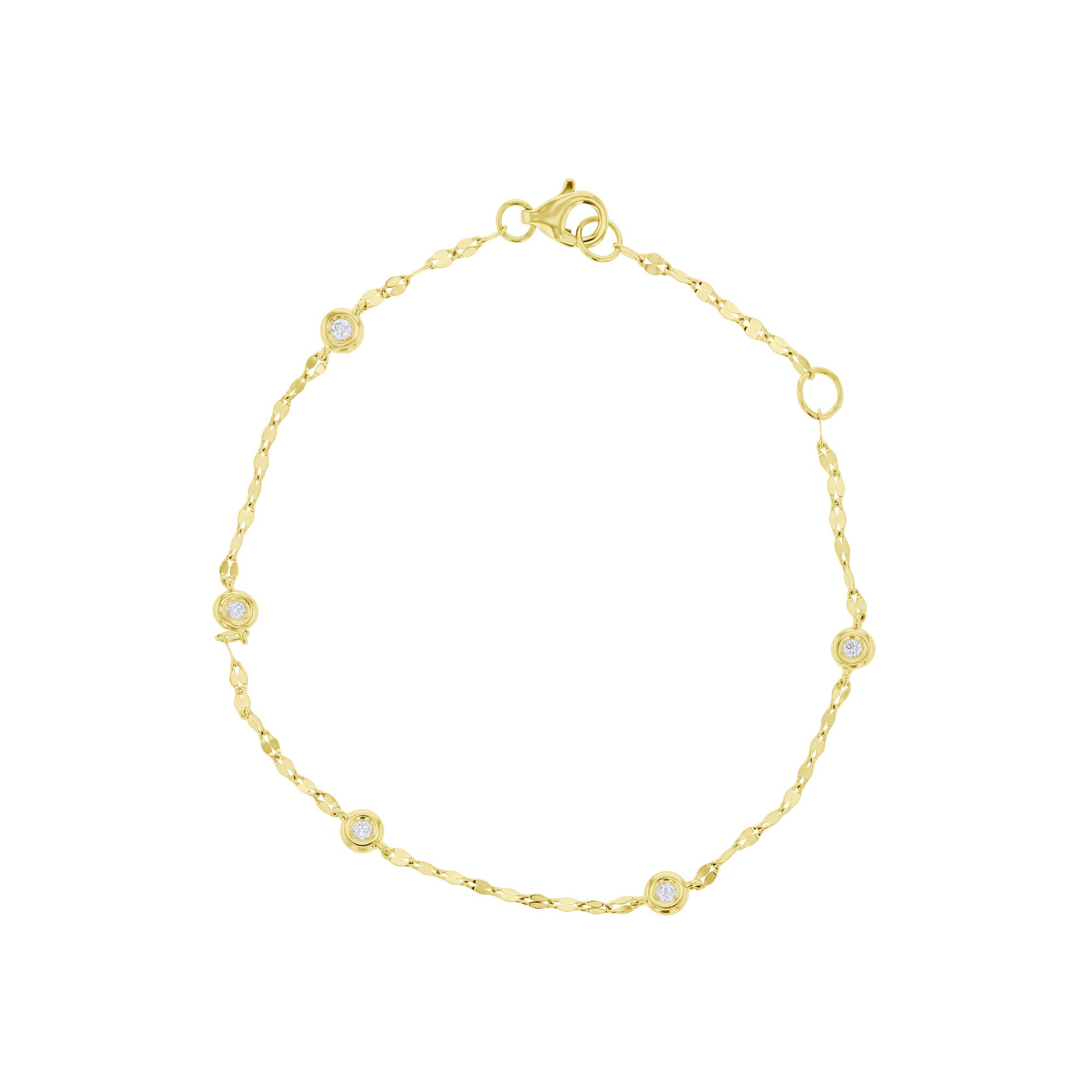 Bezel Station Sparkle Chain Diamond Bracelet