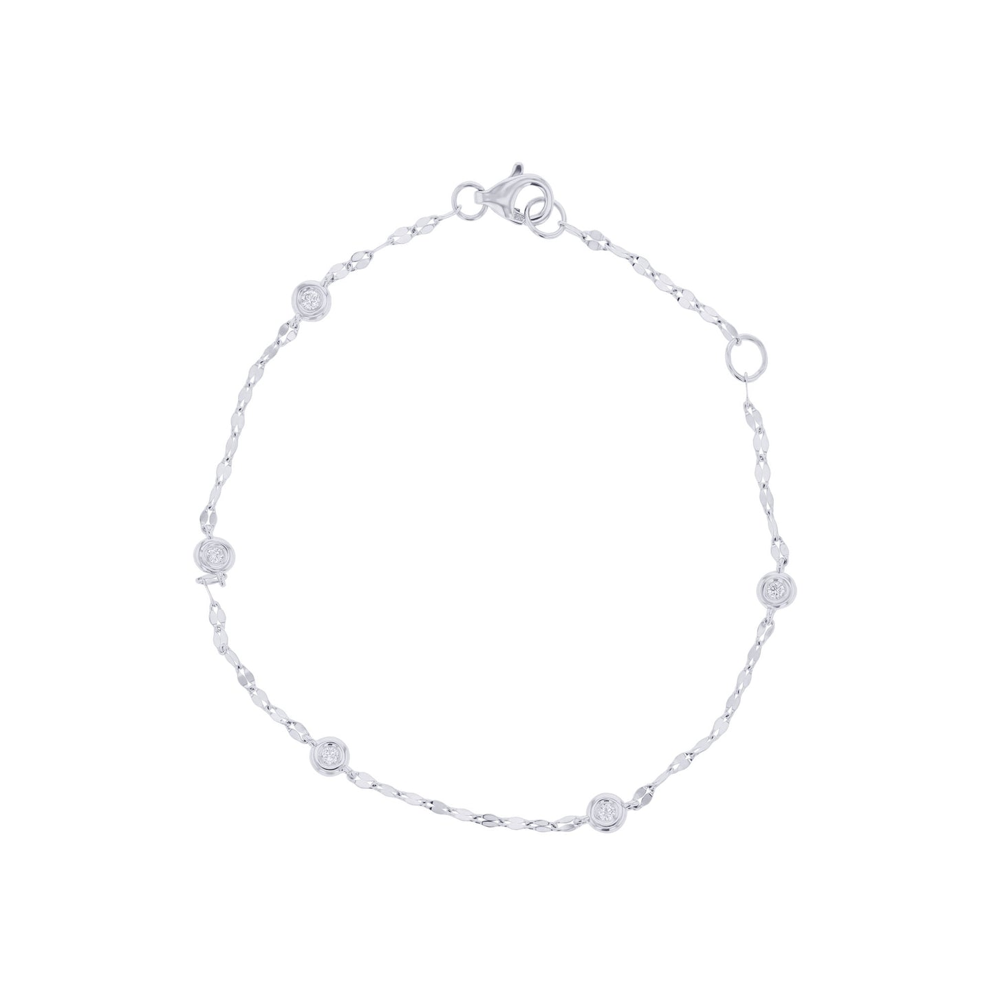 Bezel Station Sparkle Chain Diamond Bracelet