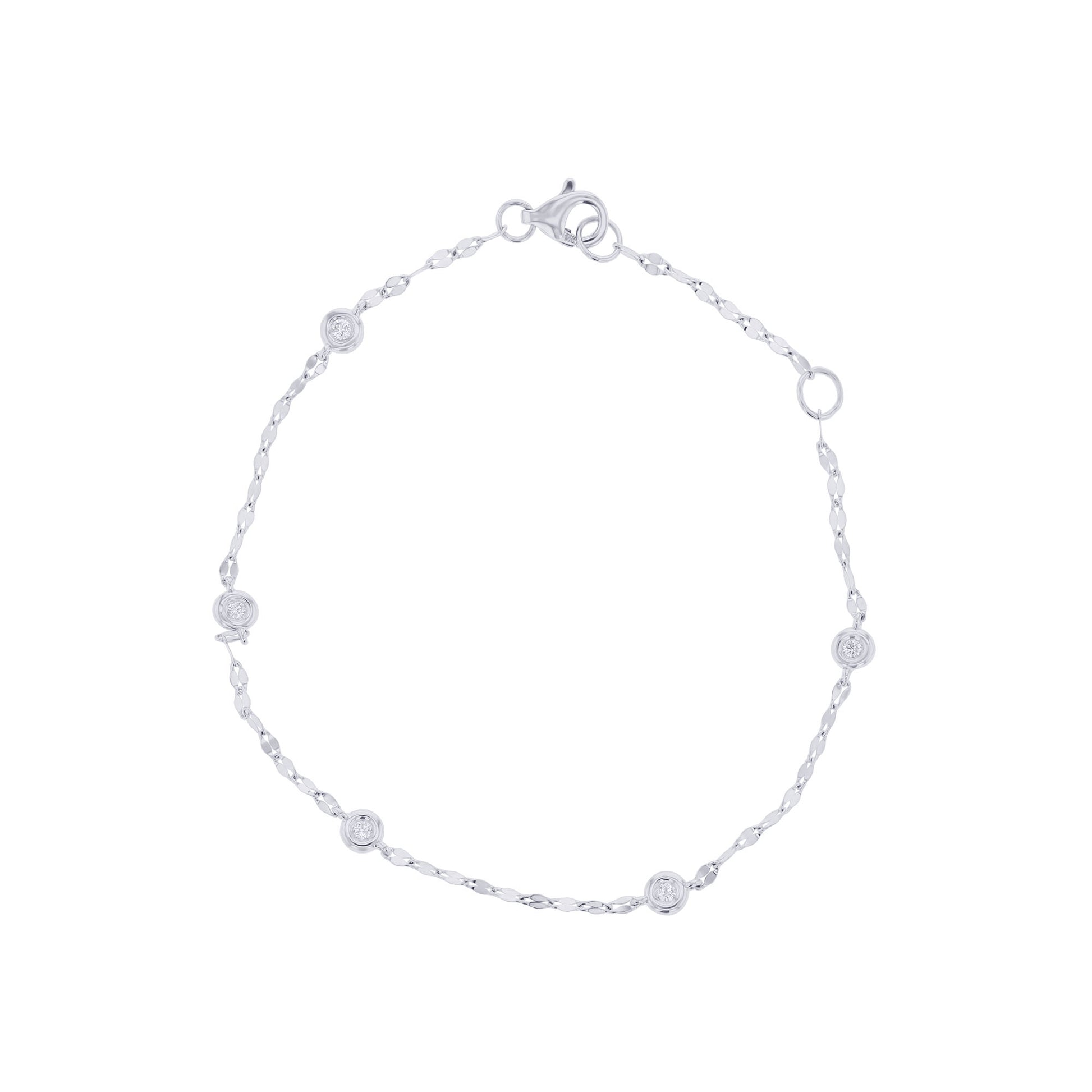 Bezel Station Sparkle Chain Diamond Bracelet