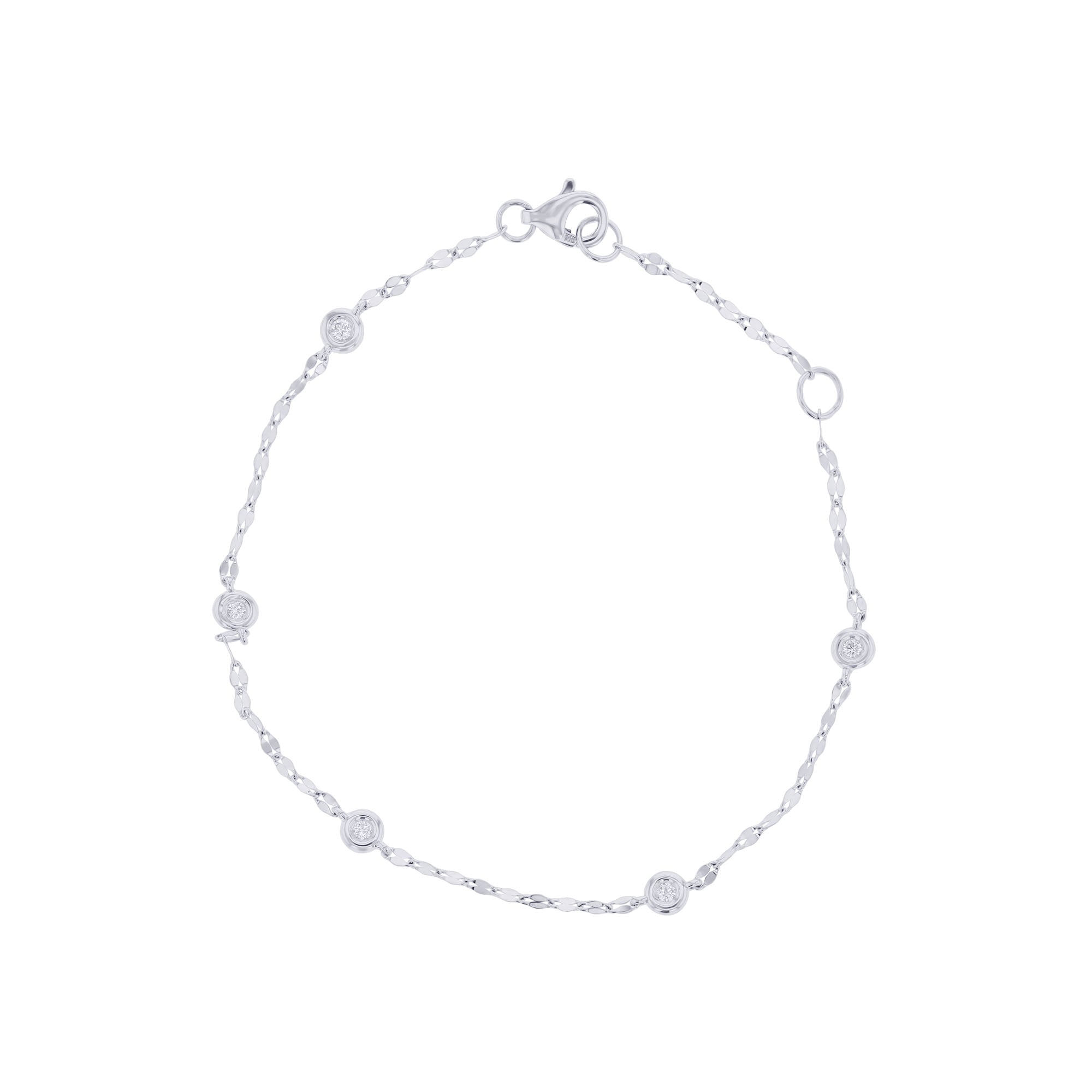 Bezel Station Sparkle Chain Diamond Bracelet