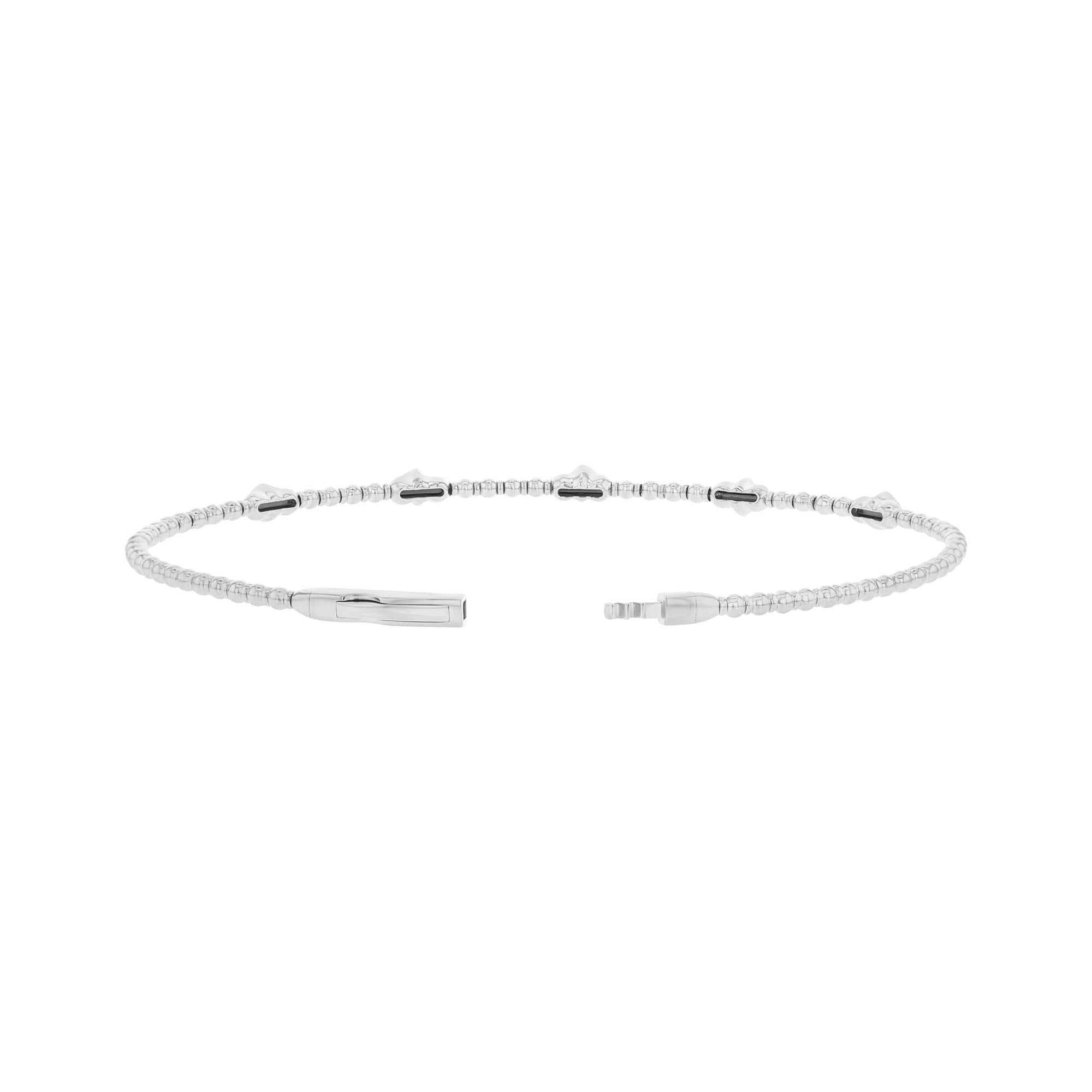 Hexagonal Station Diamond Bangle Bracelet