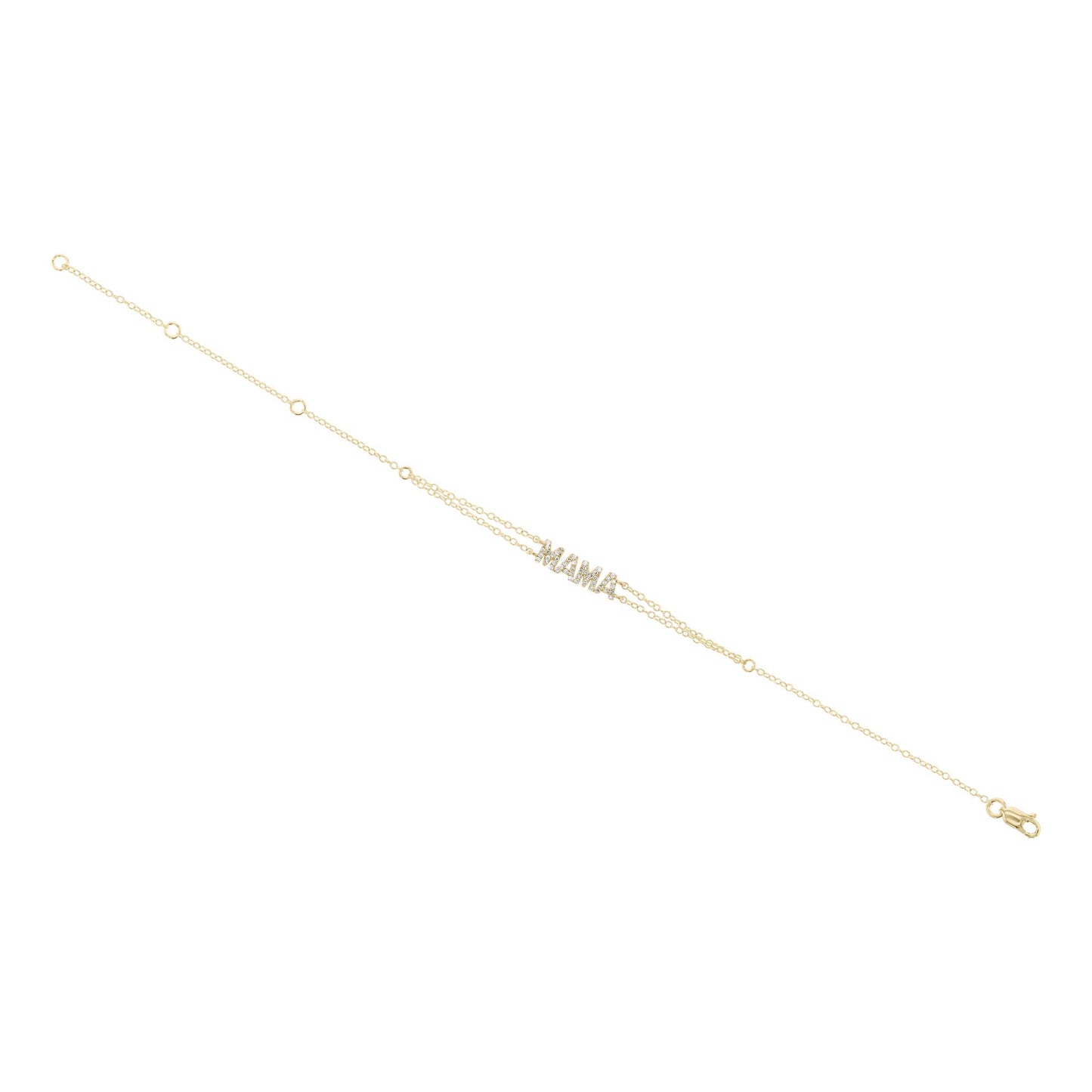 Mama Block Letter Diamond Bracelet