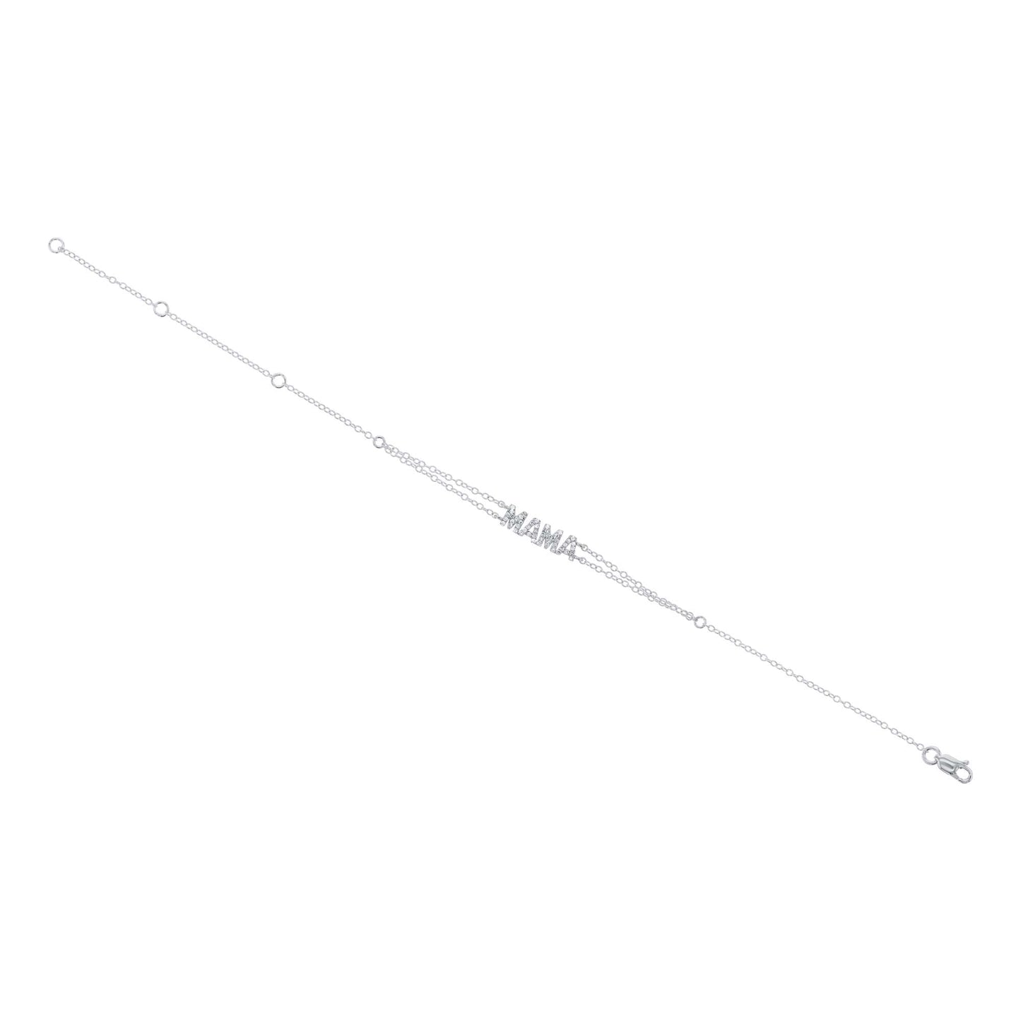 Mama Block Letter Diamond Bracelet