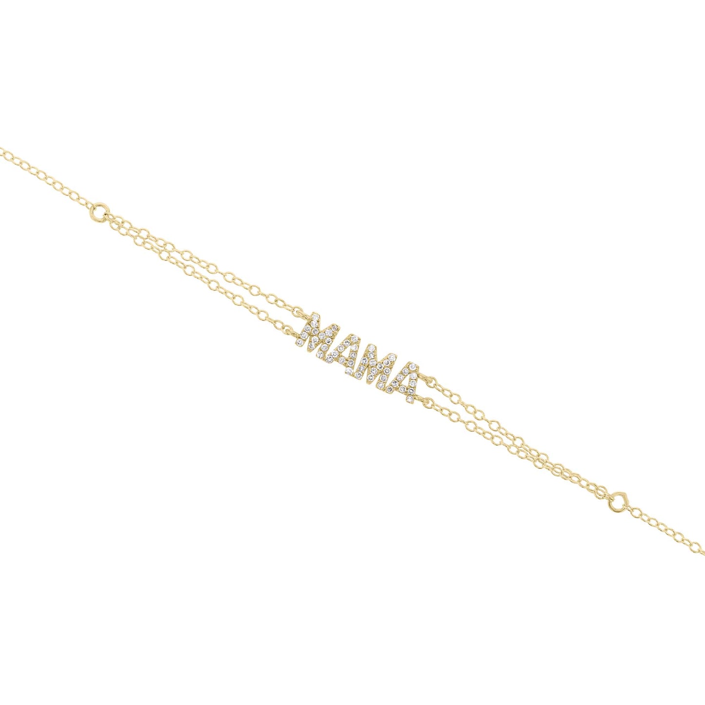 Mama Block Letter Diamond Bracelet