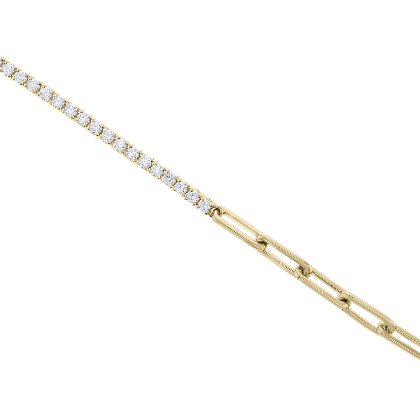 Duality Paper Clip Diamond Bracelet- 1 1/2ct