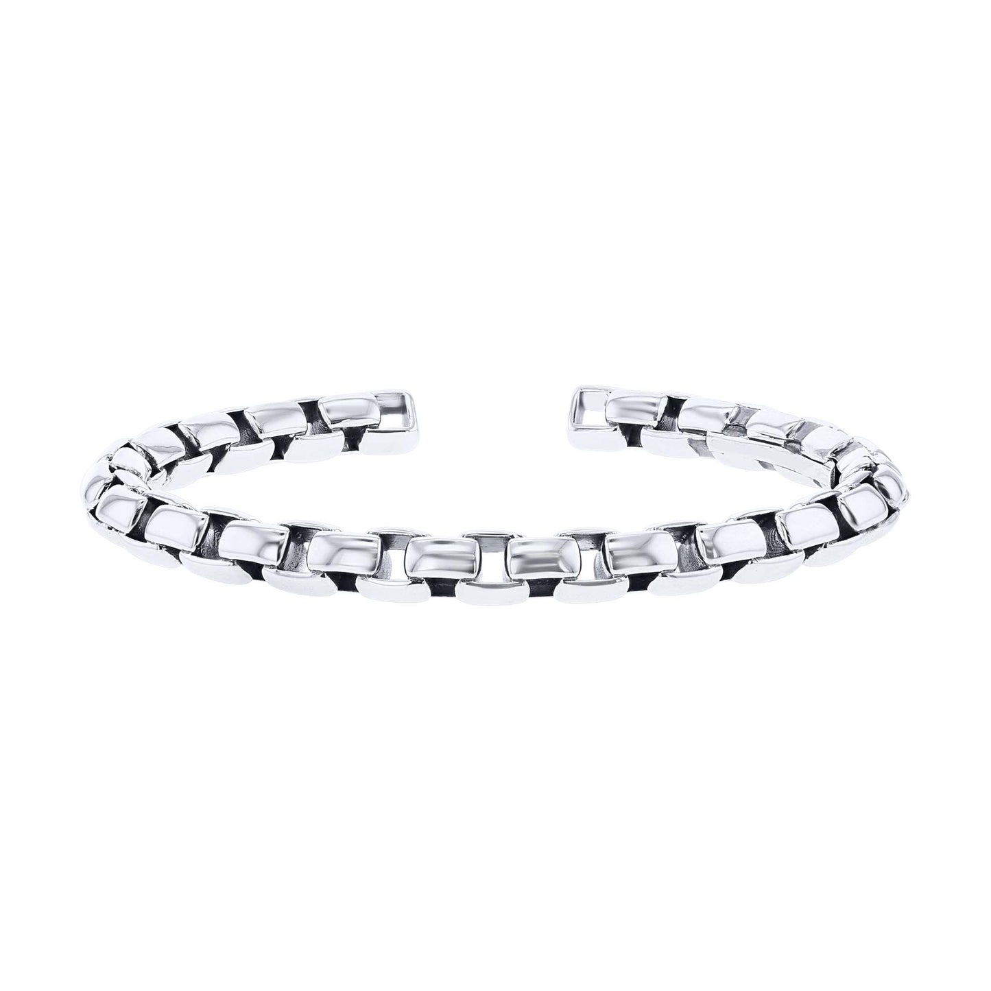 Silver Box Chain Cuff Bracelet