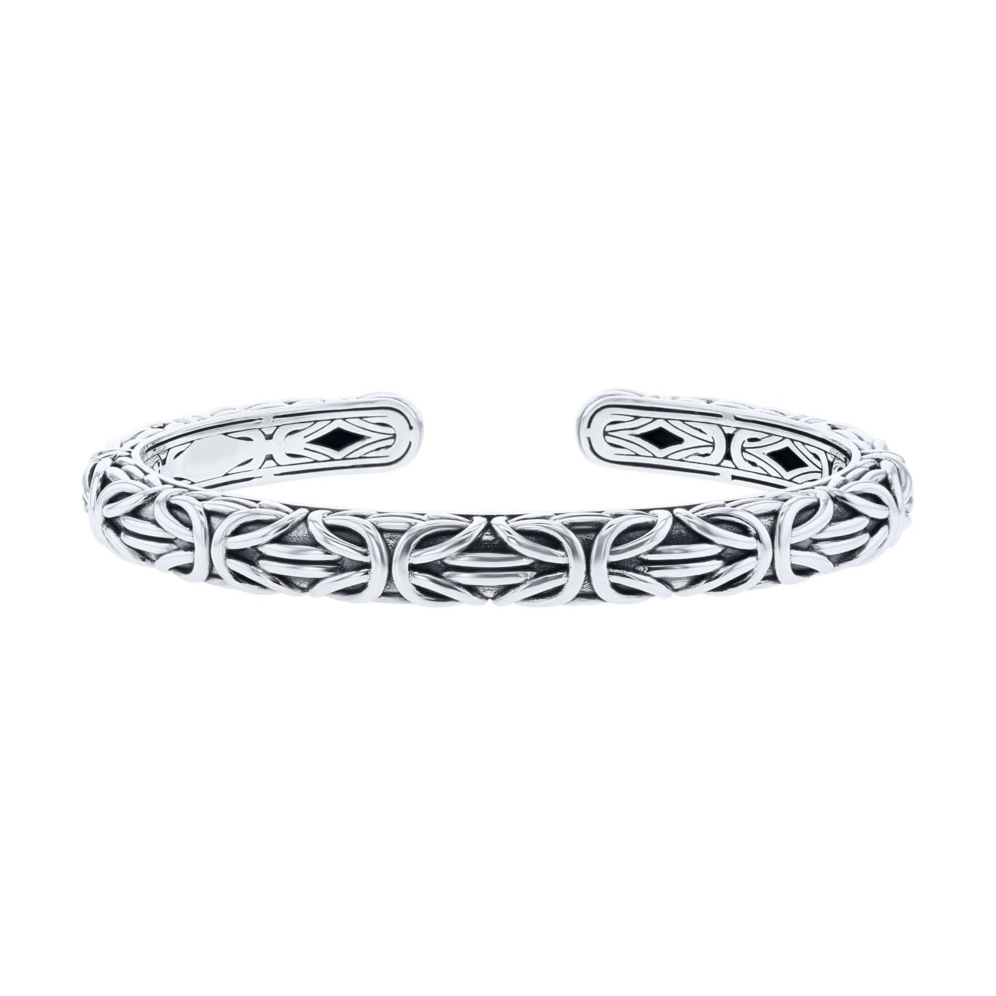 Silver Byzantine Chain Cuff Bracelet