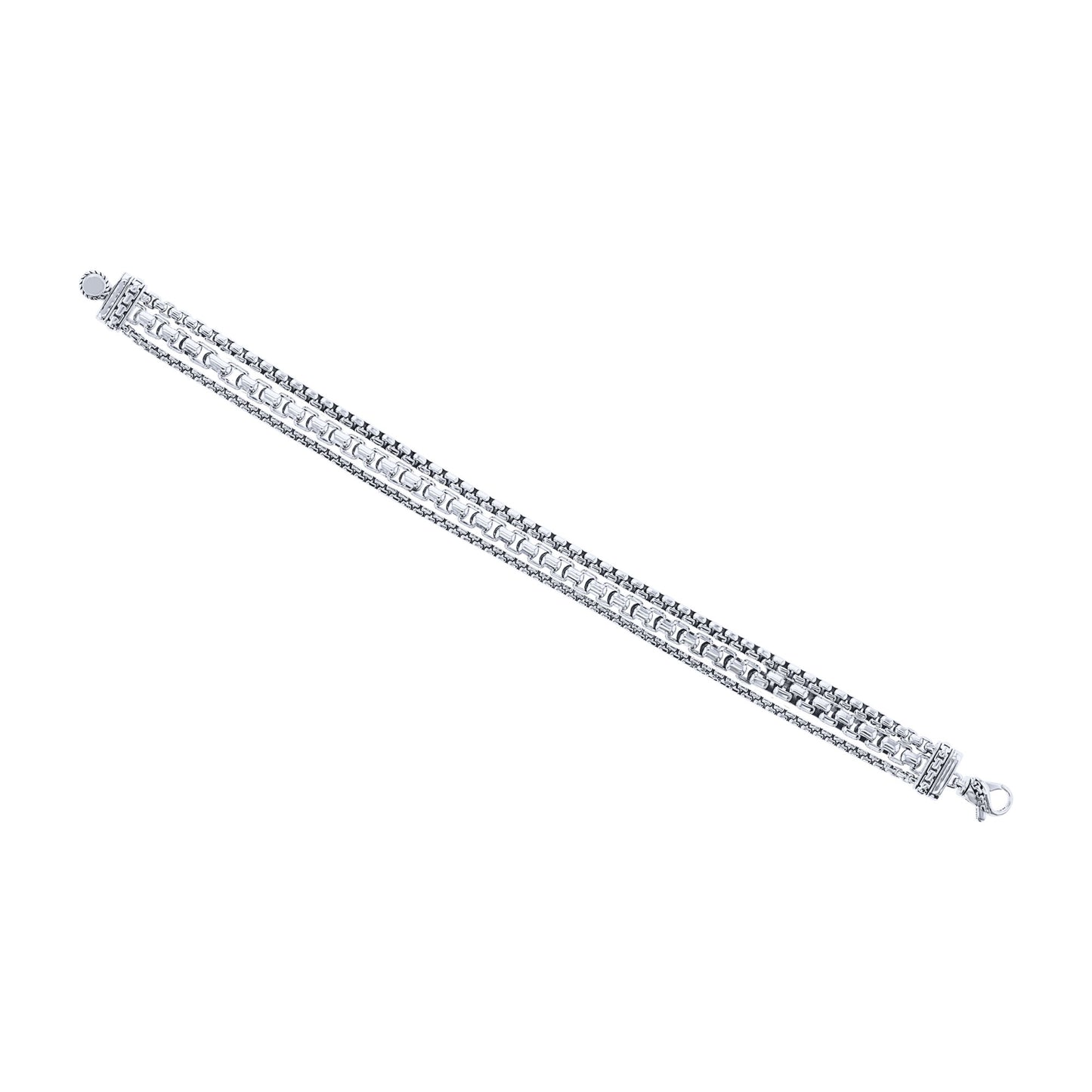 Silver Kerri Triple Box Chain Bracelet