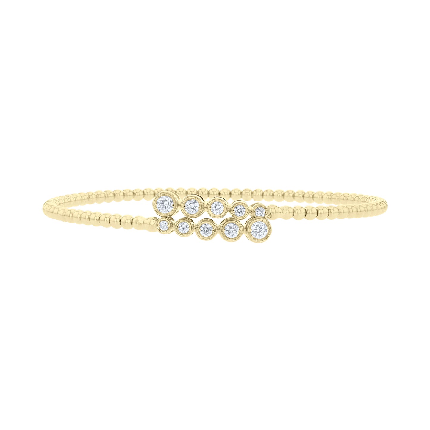 Bypass Bezel Diamond Bangle Bracelet