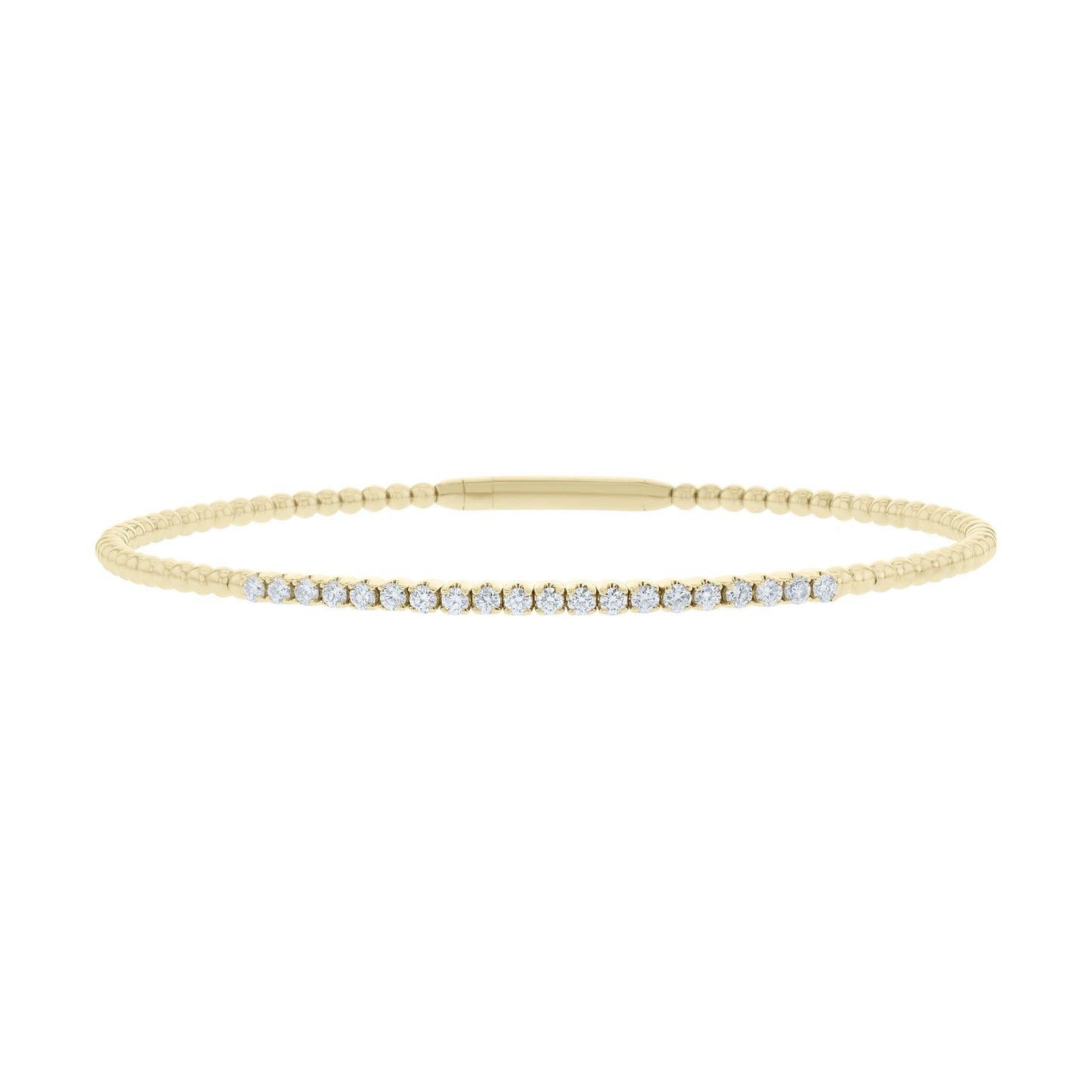 Balanced Beaded Diamond Bangle Bracelet