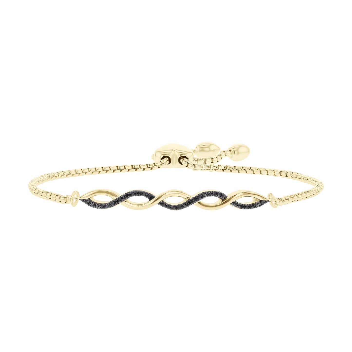 Silver Infinity Black Diamond Bracelet
