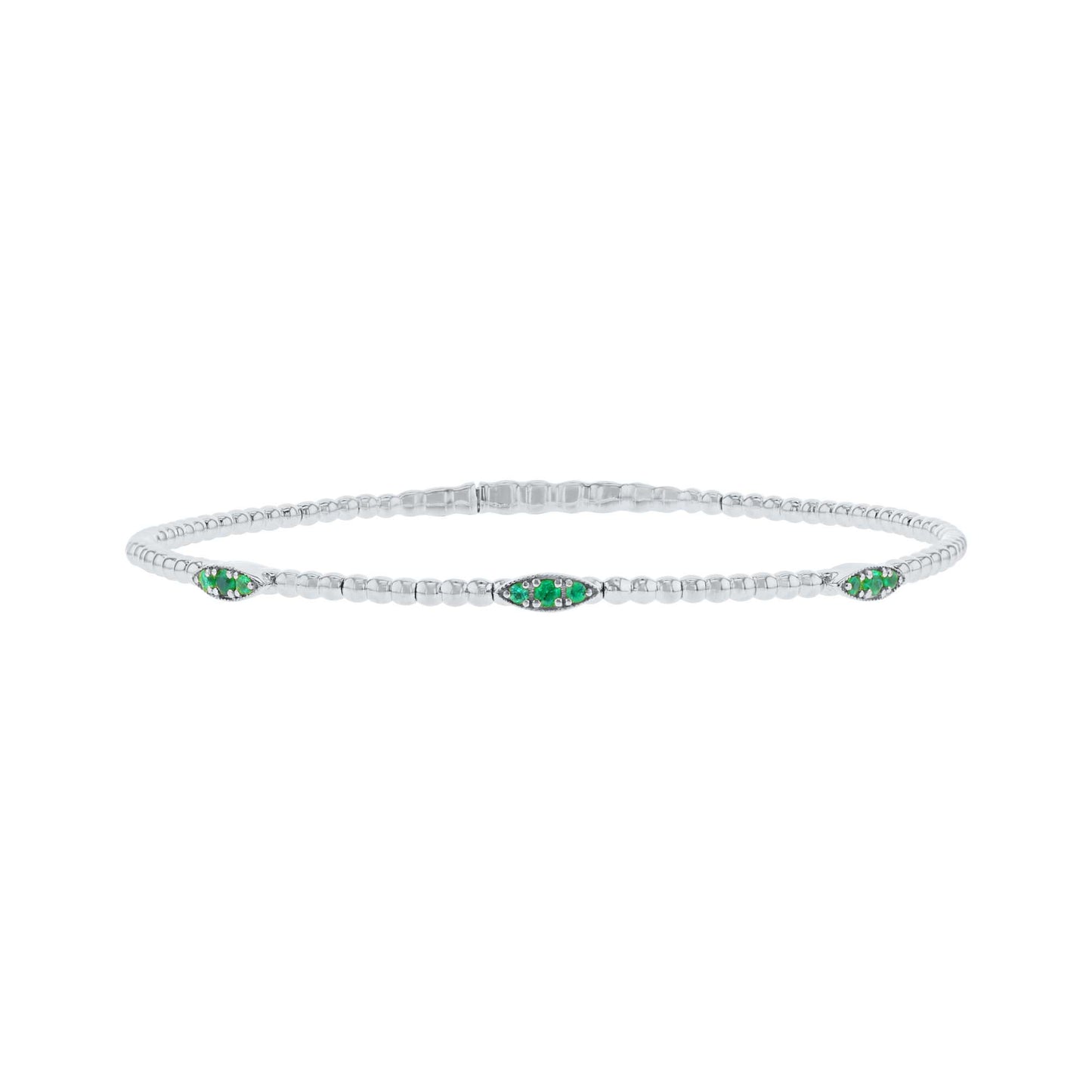 Elemental Eyelet Emerald Bangle Bracelet
