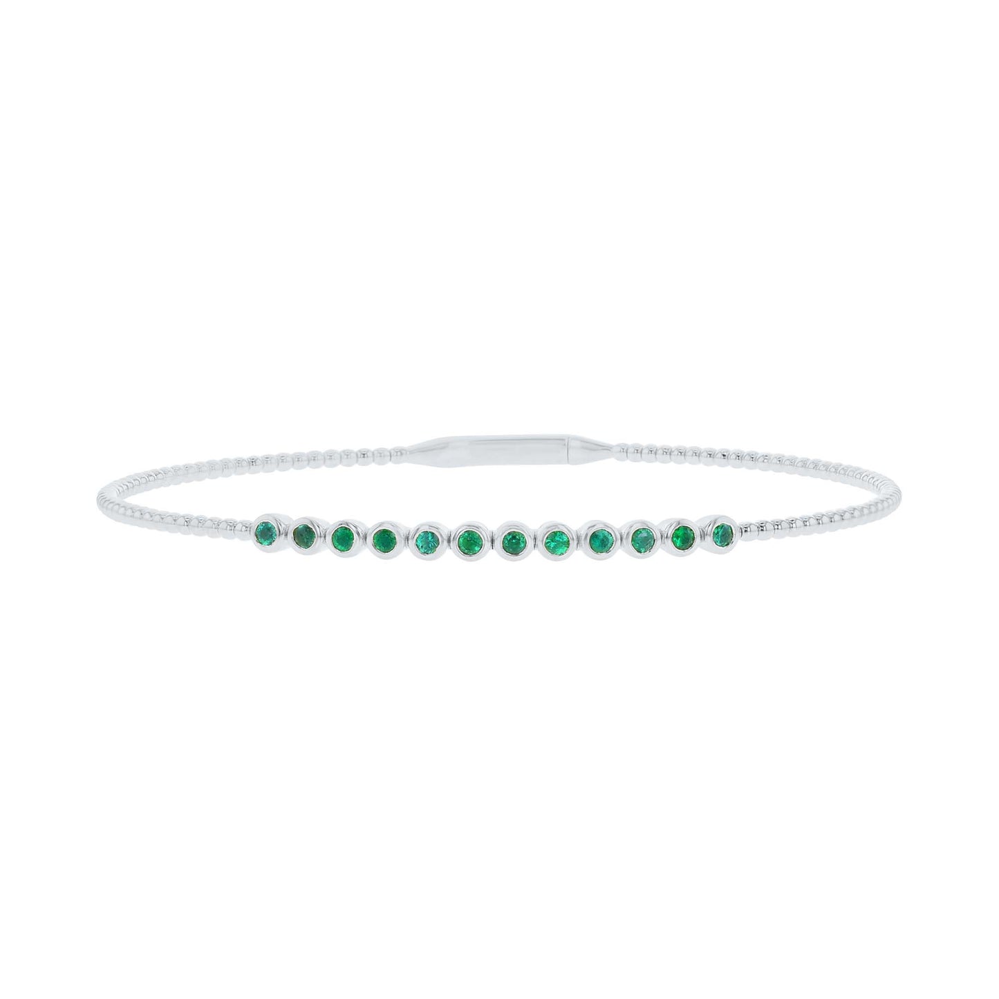 Beloved Bezel Emerald Bangle Bracelet
