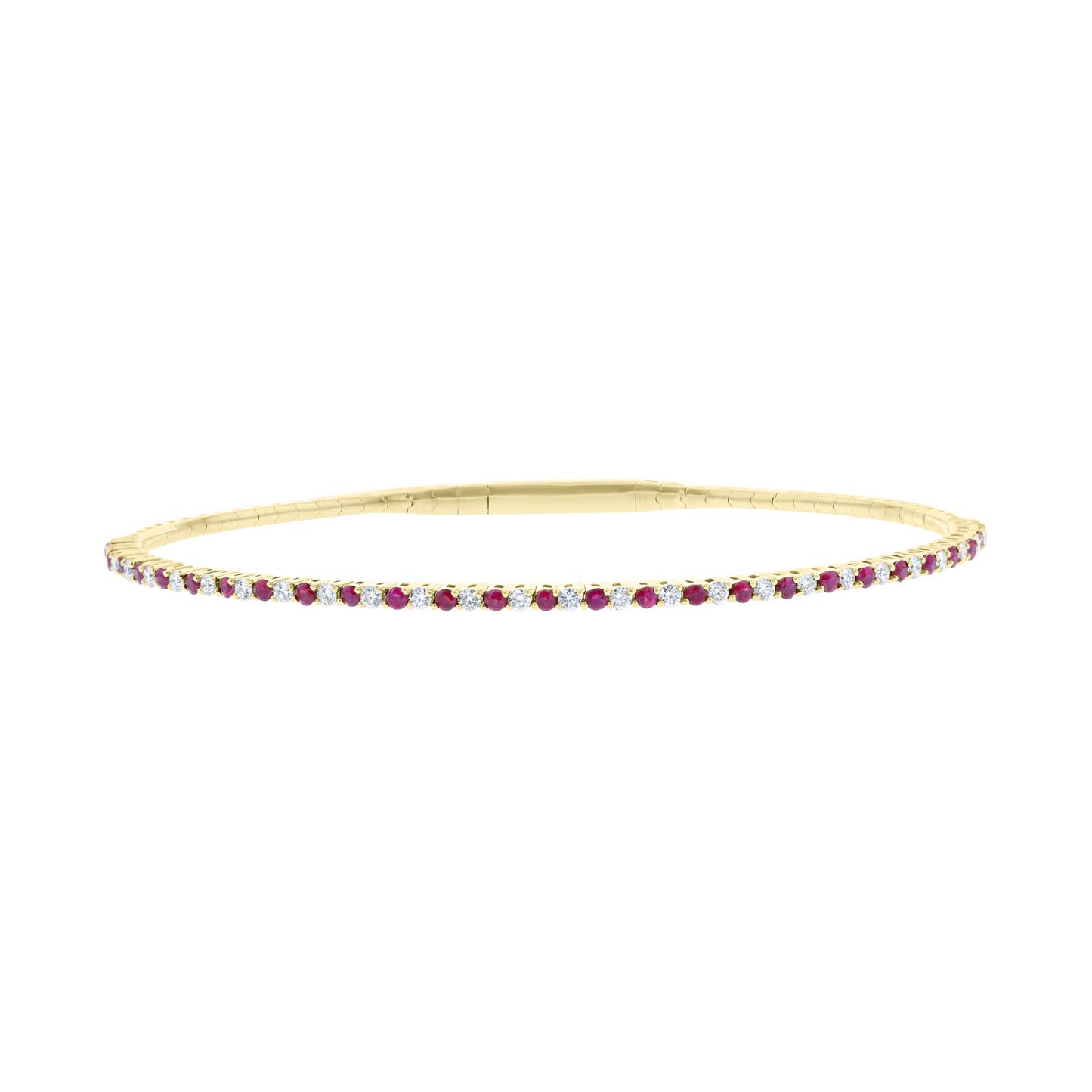 Pretty in Pave Ruby & Diamond Bangle Bracelet