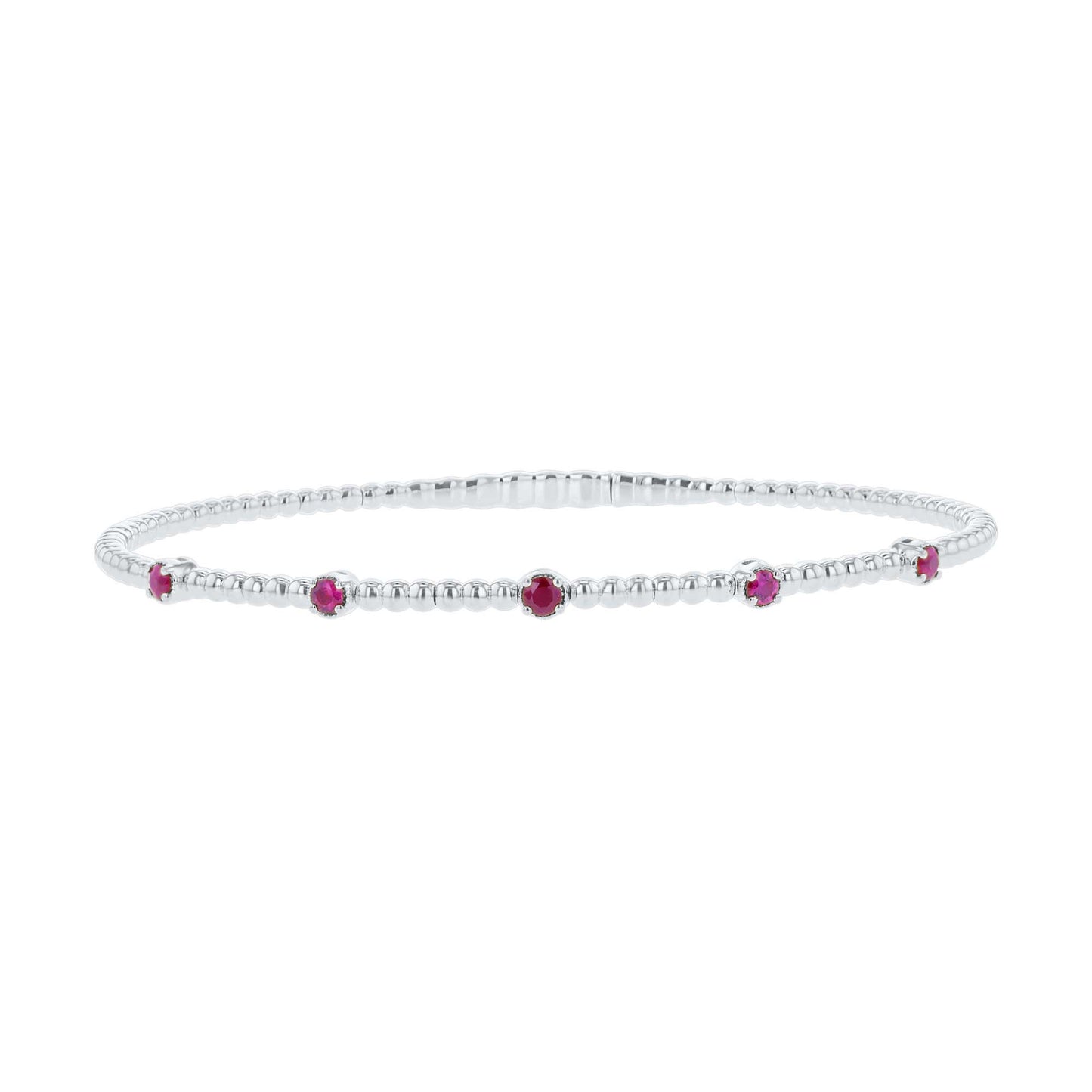 Seductive Station Ruby Bangle Bracelet