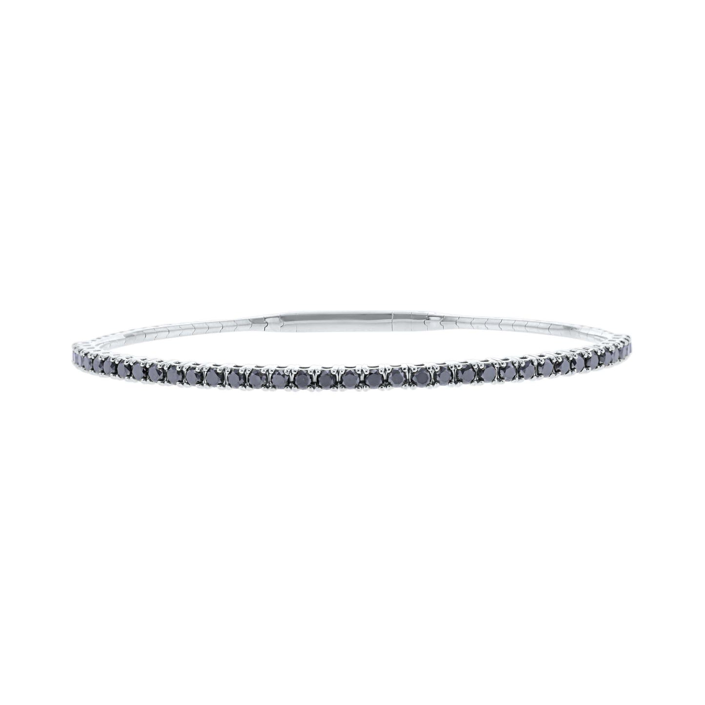 Panoramic Pave Black Diamond Bangle Bracelet