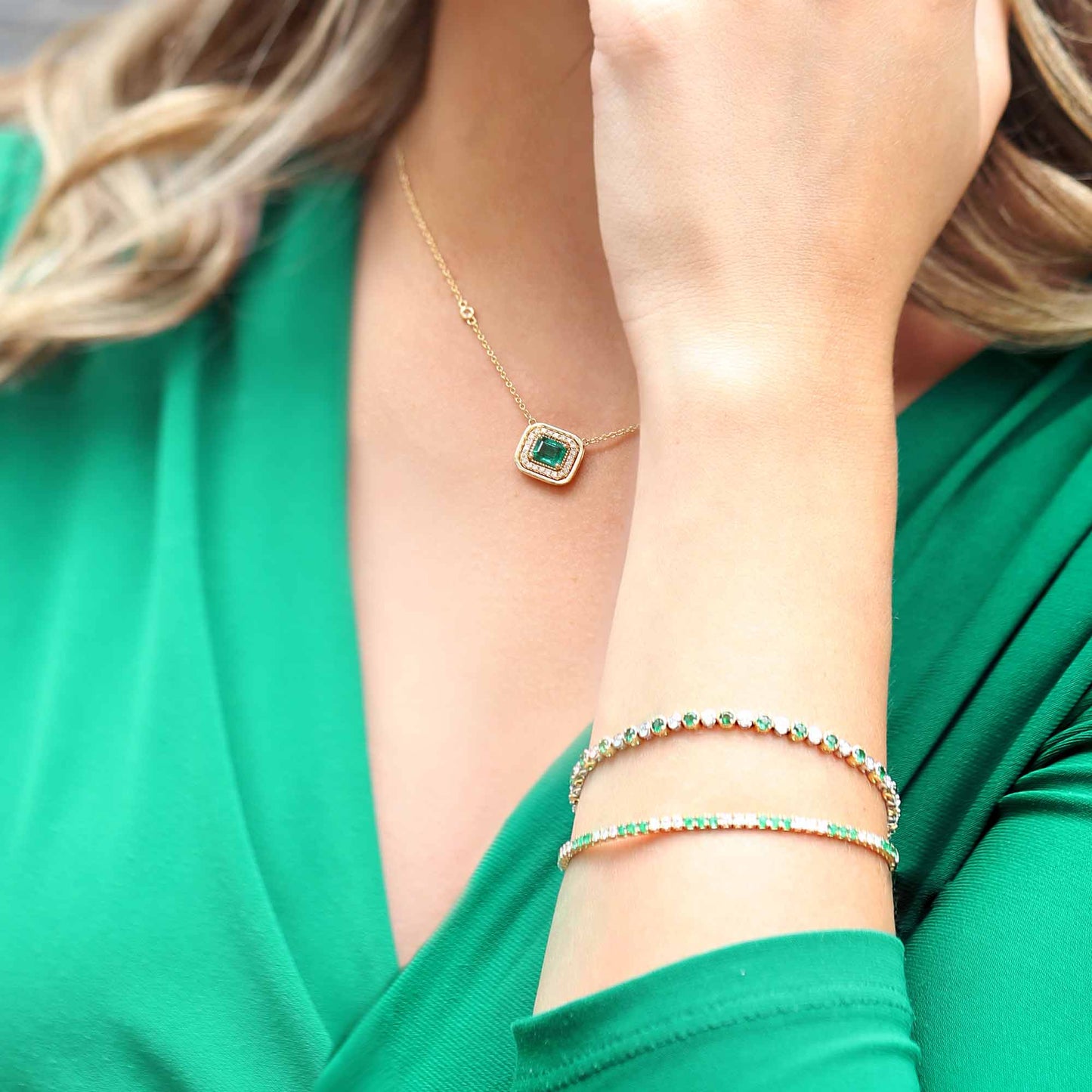 Elodie Emerald & Diamond Bracelet