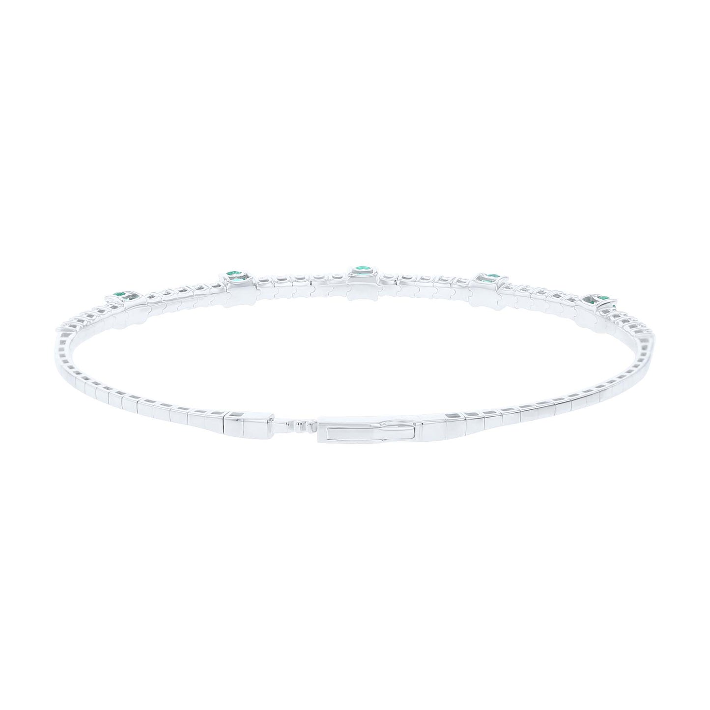 Elara Emerald & Diamond Bangle Bracelet