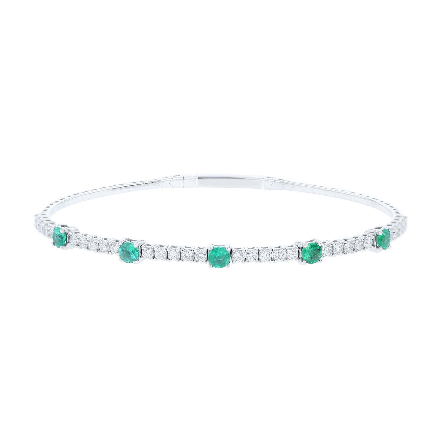 Elara Emerald & Diamond Bangle Bracelet