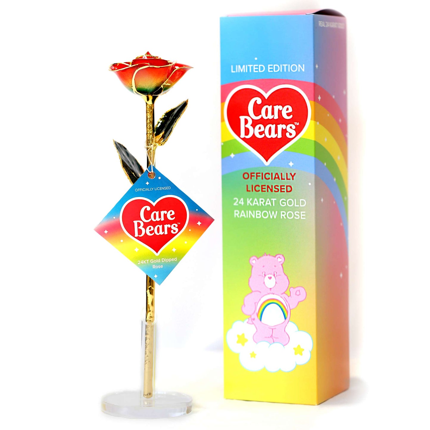 Care Bears Rainbow 24kt Gold Dipped Rose