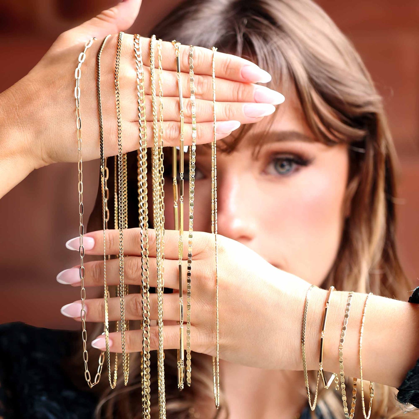 Amos Bar Link Gold Chain Necklace