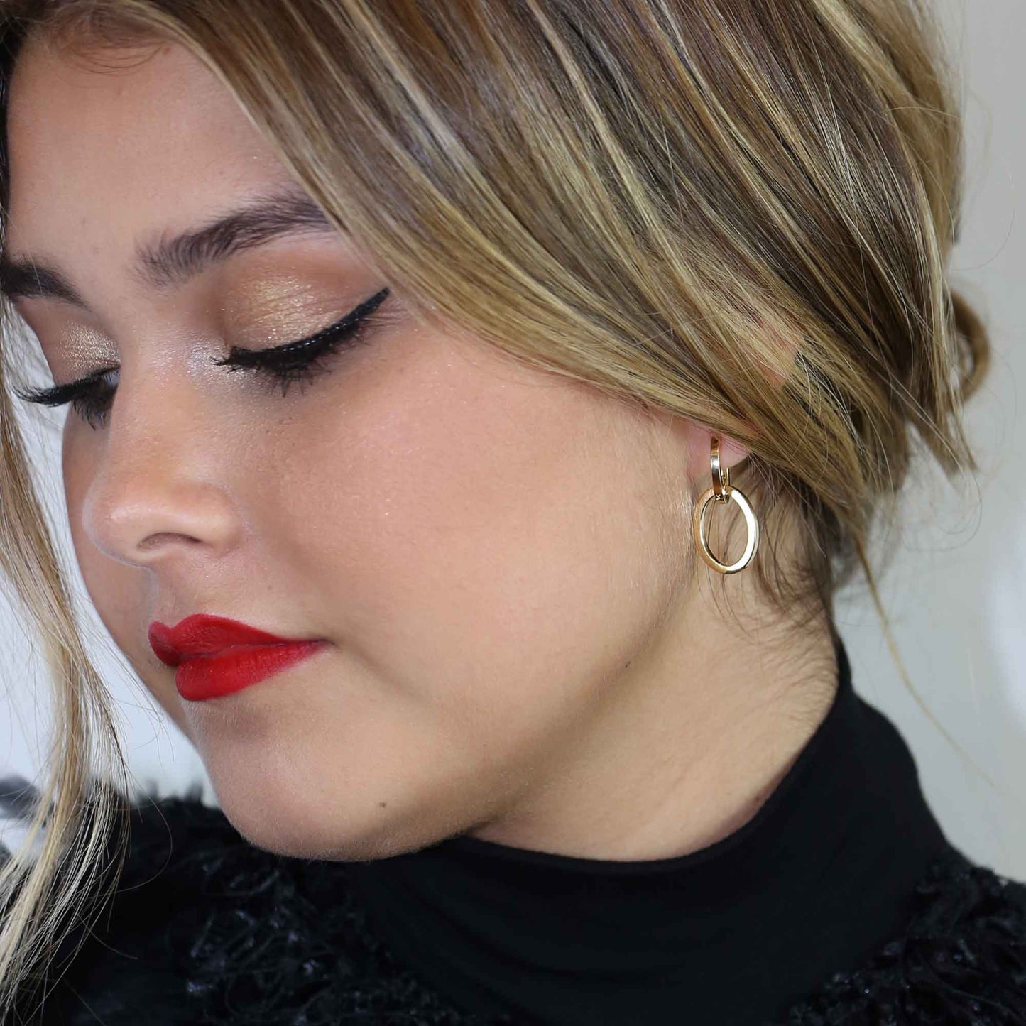 Intertwined Oval Drop Earrings