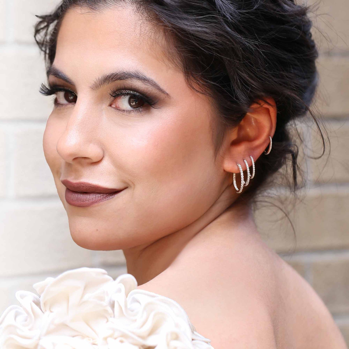 Silver Sedona Diamond Hoop Earrings 1/2ct