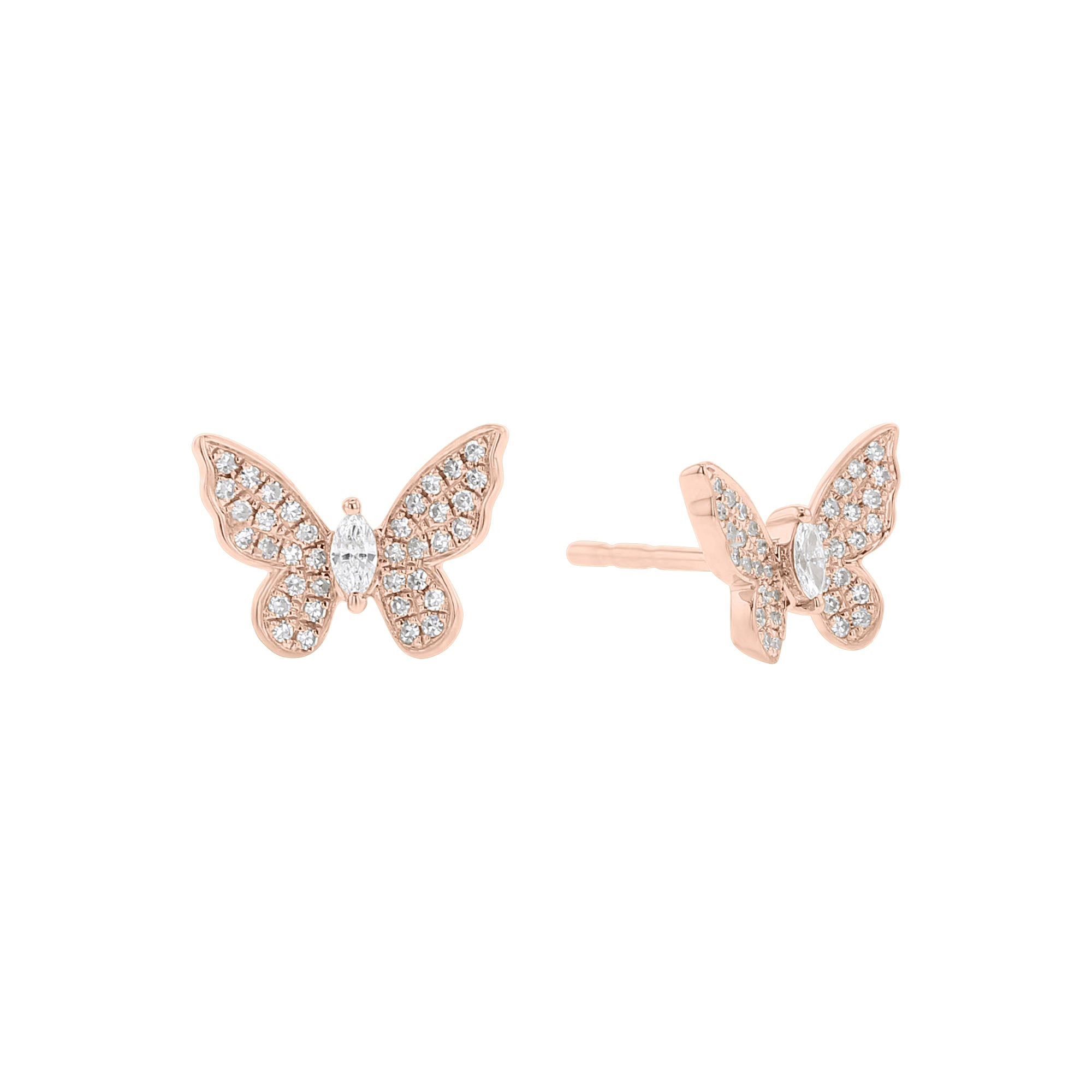 Pave Butterfly Diamond Earrings