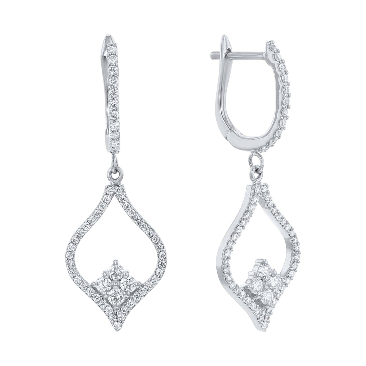 Open Cluster Pave Drop Earrings