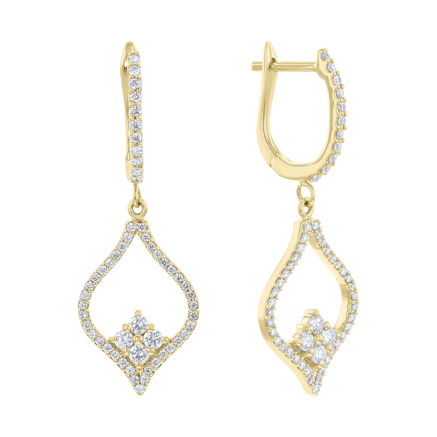 Open Cluster Pave Drop Earrings