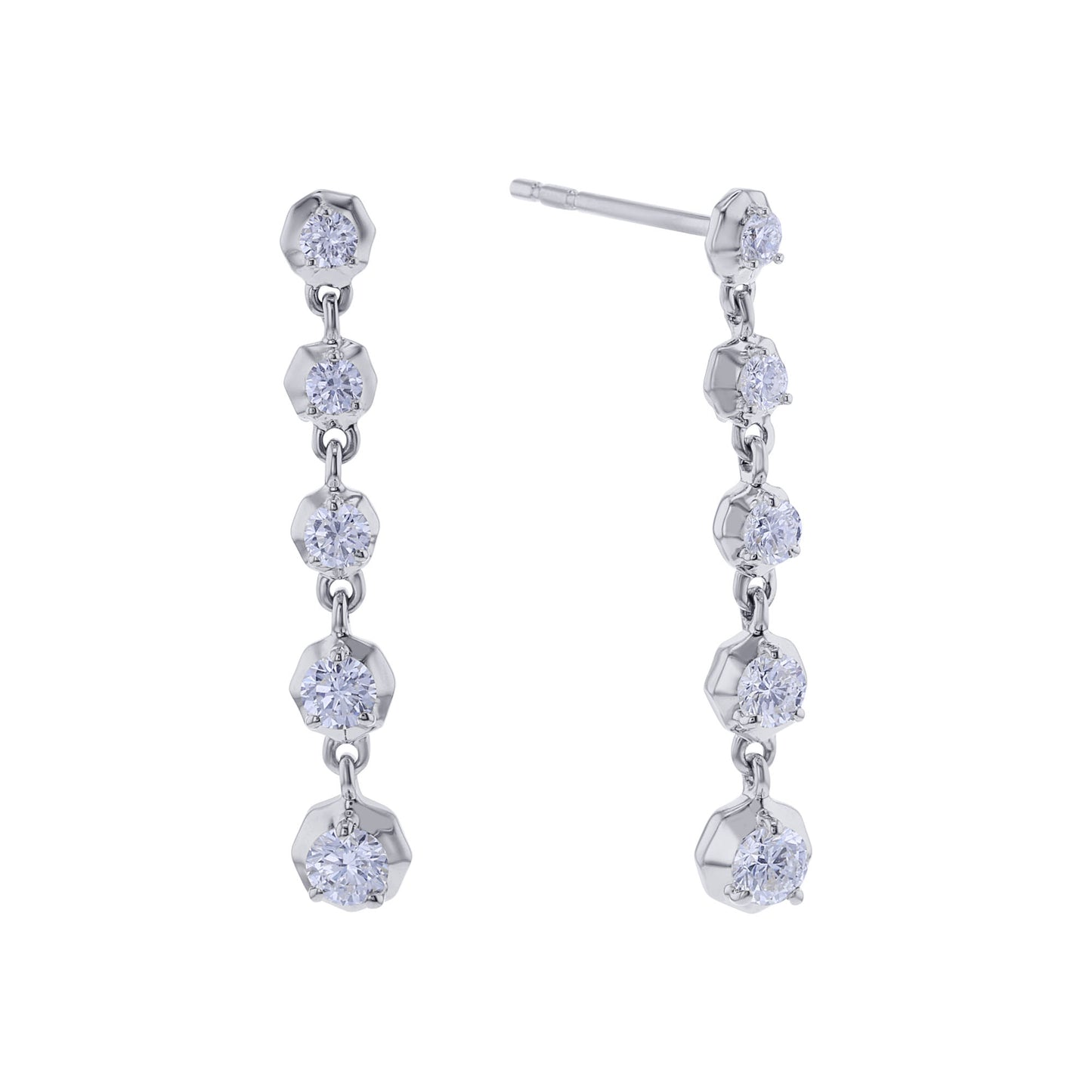 Kyla Graduated Diamond Drop Earrings