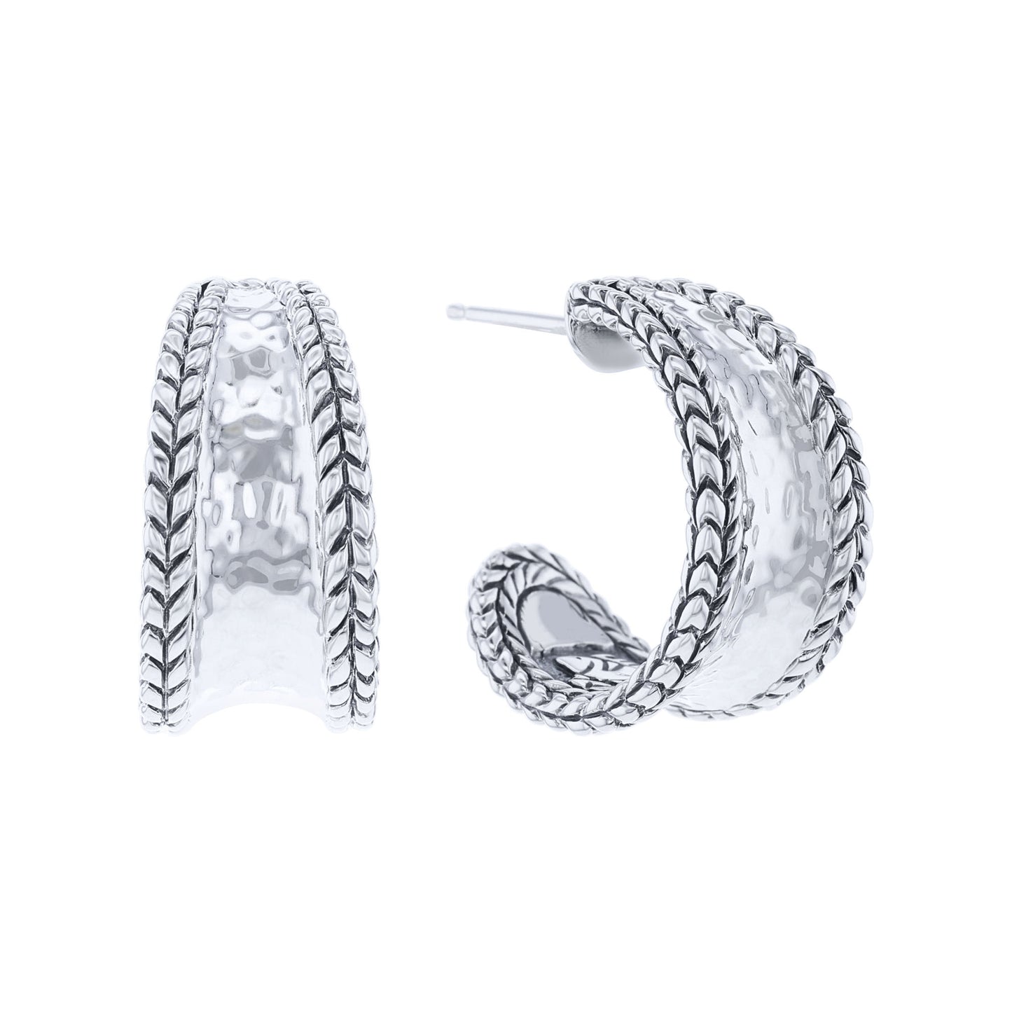 Silver Jane Hammered Hoop Earrings