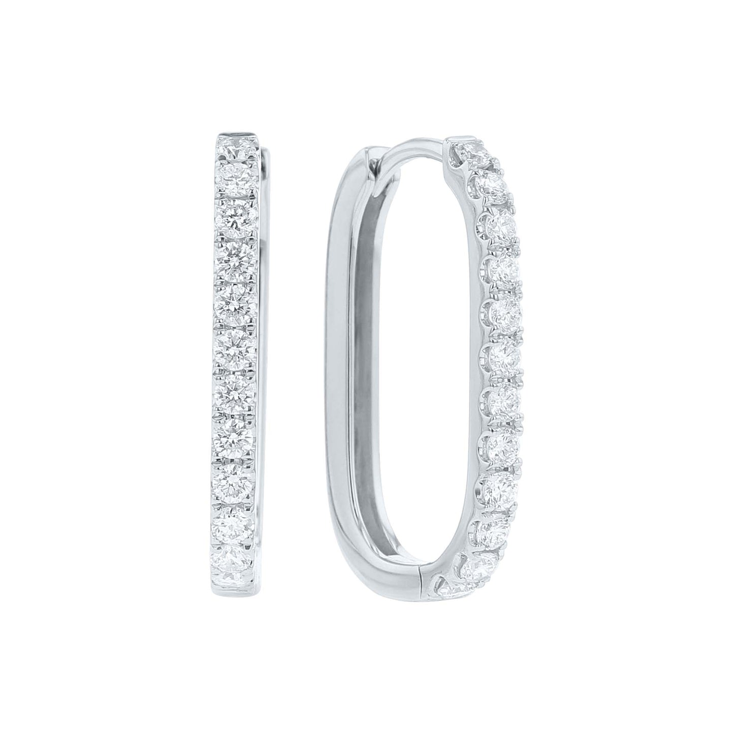 Etta Oval Diamond Hoop Earrings